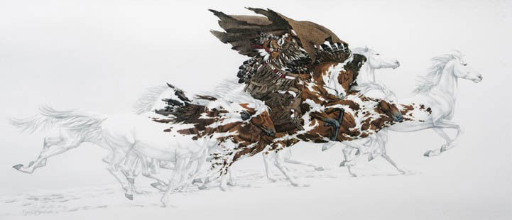 Bev Doolittle, (American, b. 1947), Eagle's Flight: Bev Doolittle (American, b. 1947) Eagle's Flight lithograph edition 11/75, signed Bev Doolittle (lower right) 15 1/2 x 32 inches.