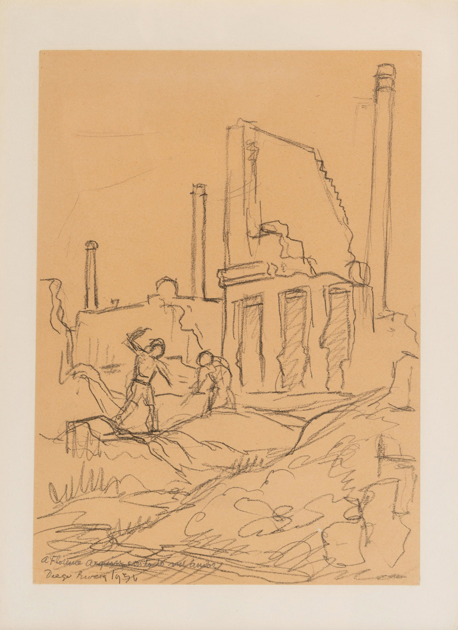 Diego Rivera (Mexican, 1886-1957) Men at Work, 1956 (1 of 5)