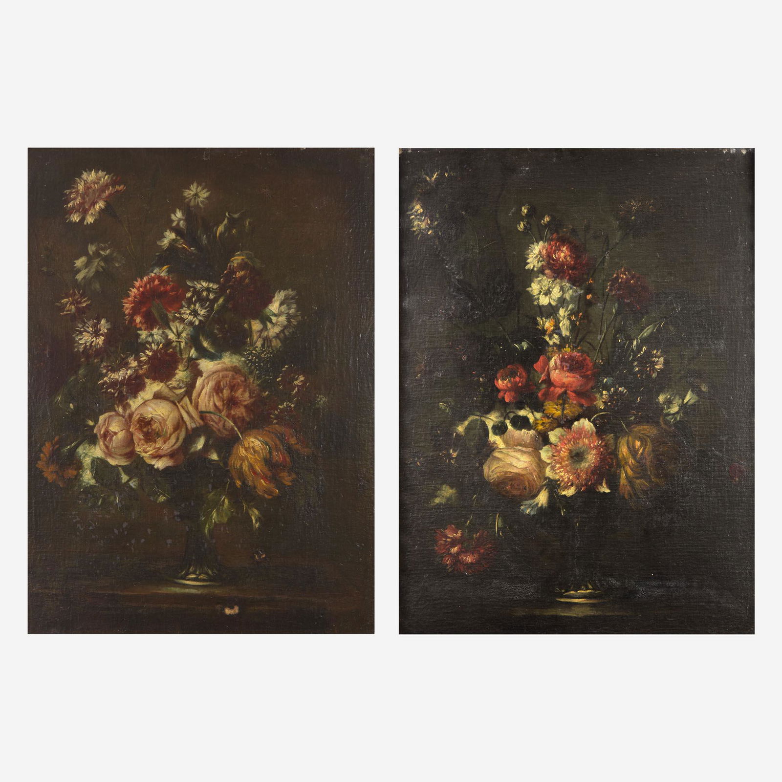 Follower of Jean-Baptiste Monnoyer (French, 1636–1699) Floral Still Life in a Silver Cup; (1 of 4)