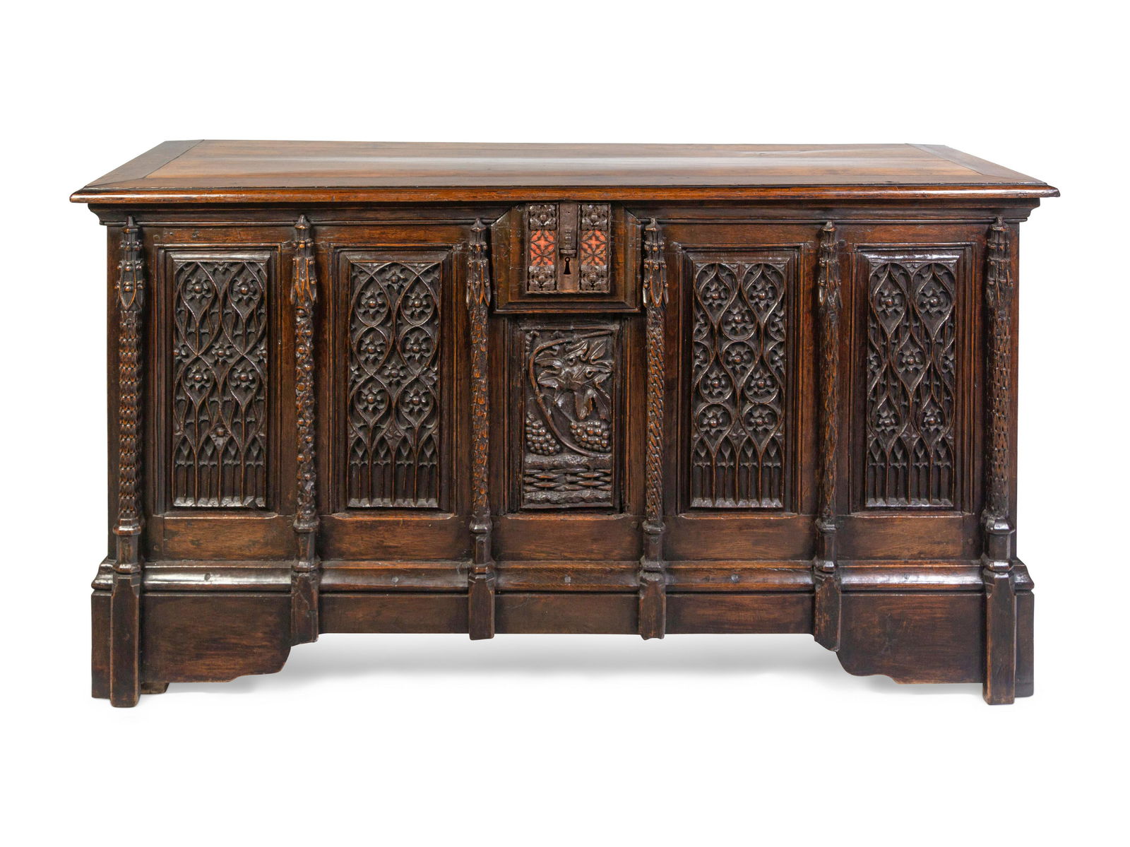 A French Gothic Carved Oak Chest (1 of 4)
