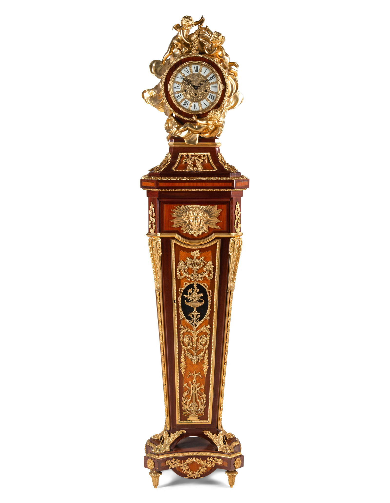 A Louis XV Style Gilt Bronze-Mounted Parquetry Tall Case Clock (1 of 7)