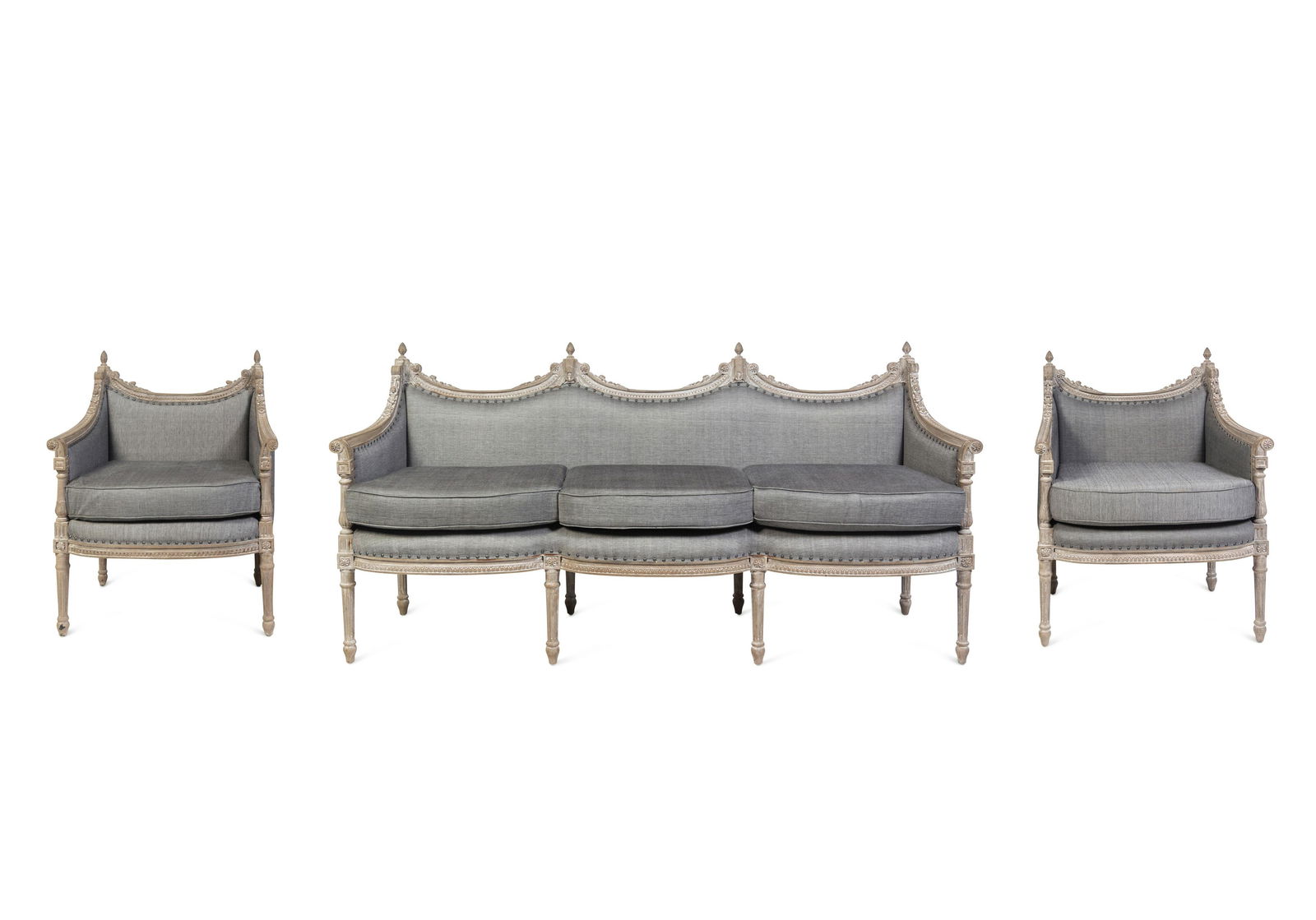 A Louis XVI Style Gray-Painted Three-Piece Seating Suite (1 of 7)