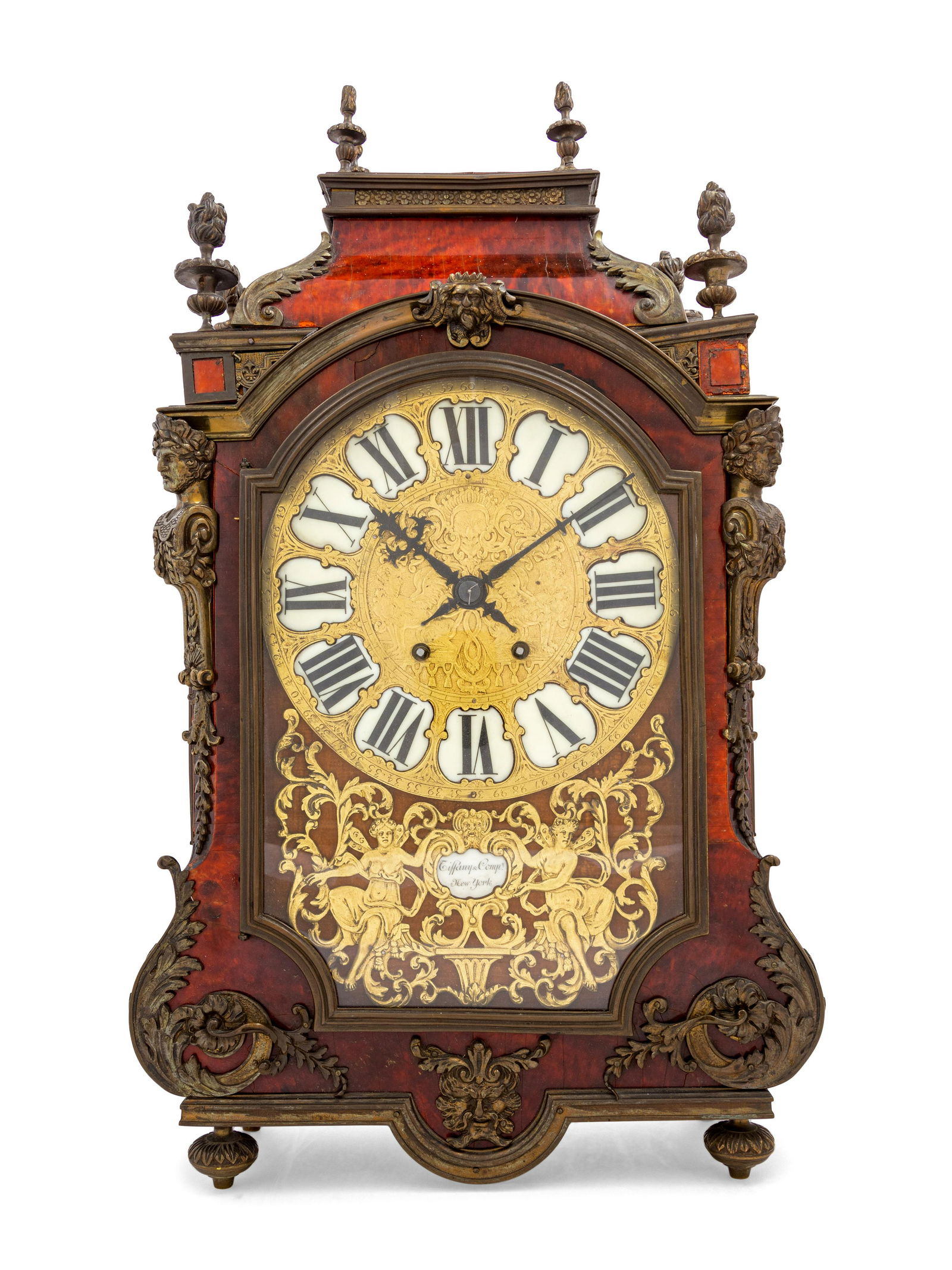 A Louis XIV Style Gilt Bronze and Tortoiseshell Veneered Mantel Clock (1 of 3)
