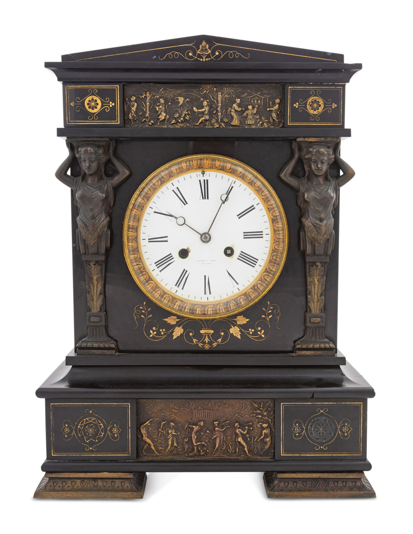 A French Bronze and Slate Mantel Clock (1 of 3)
