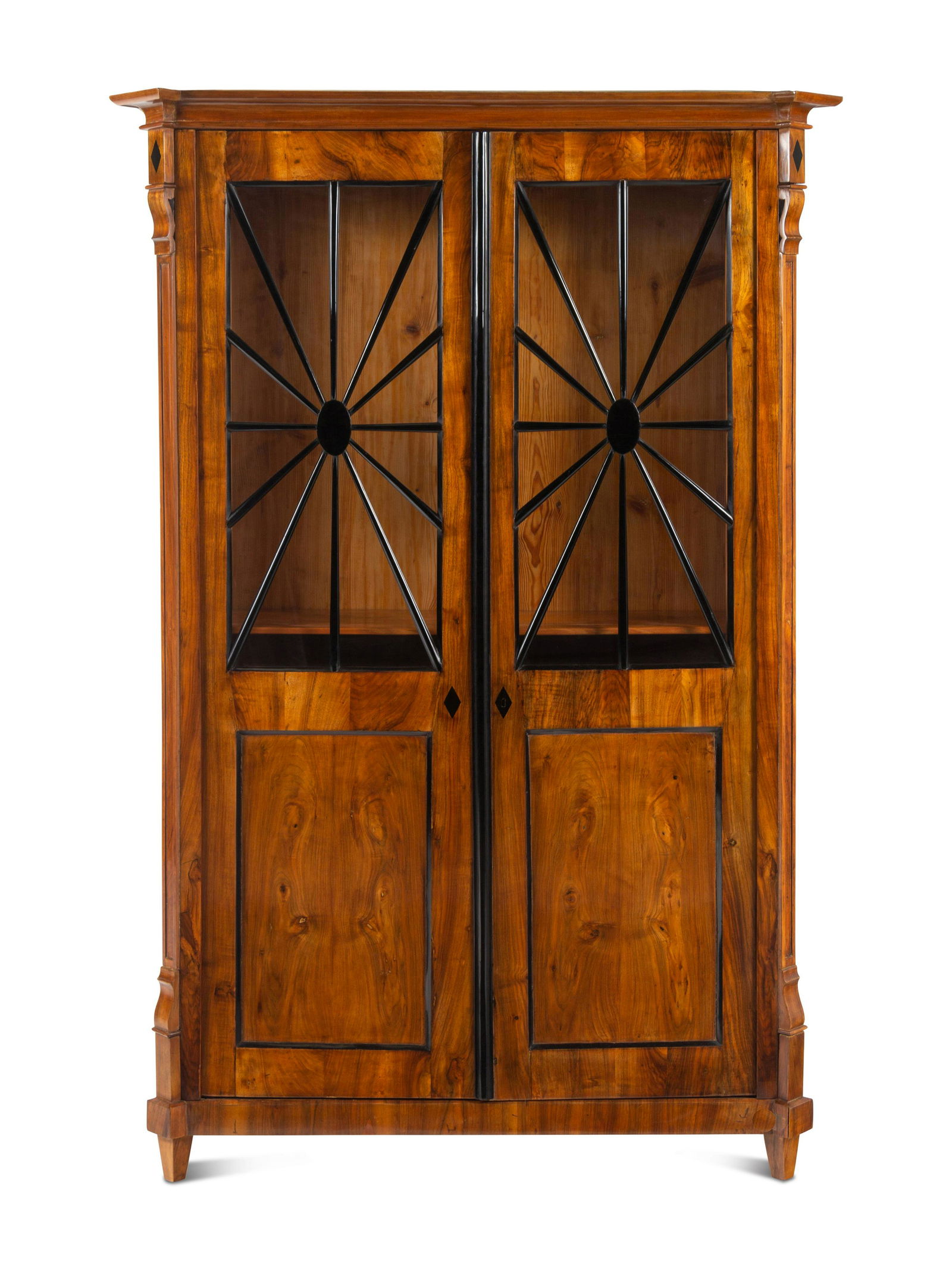 A Biedermeier Part-Ebonized Figured Walnut Bookcase (1 of 5)