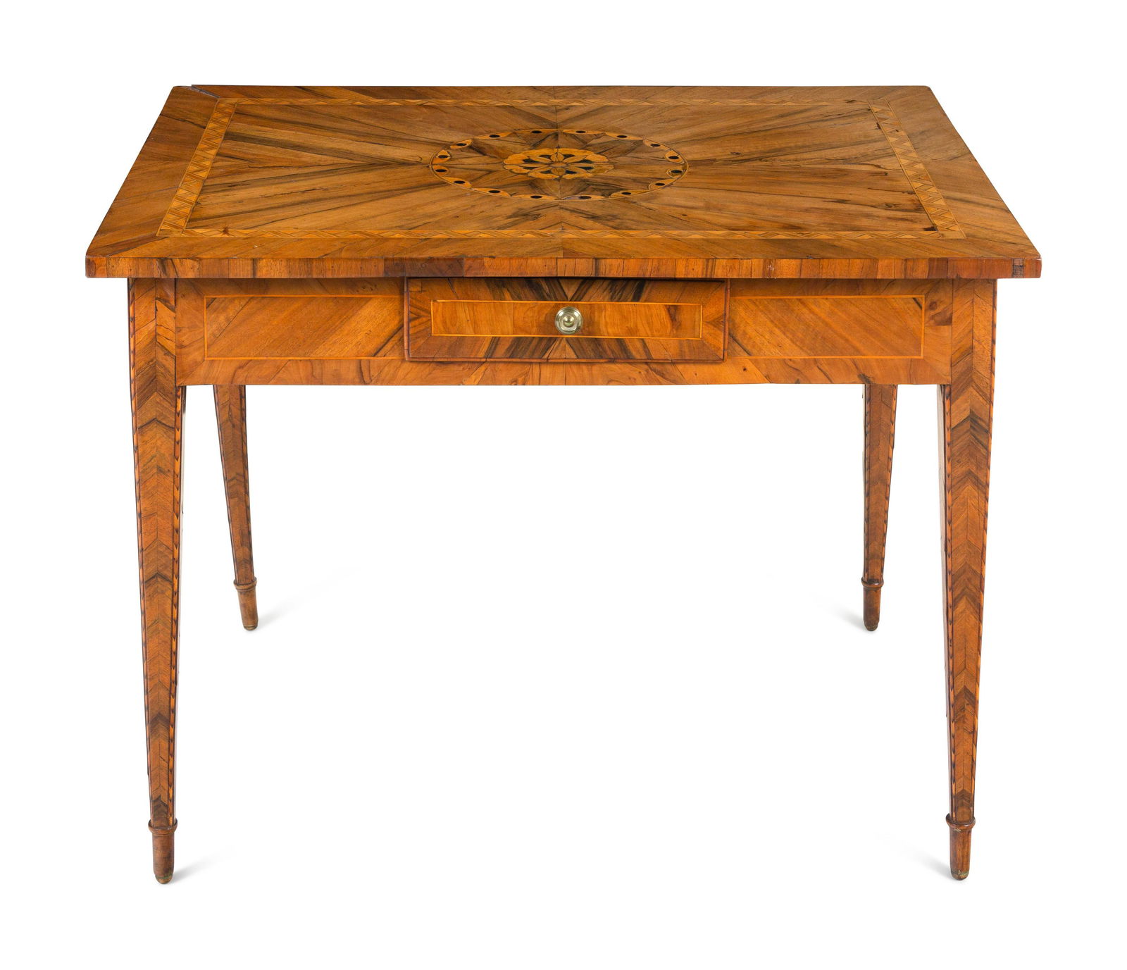 A Continental Figured Walnut and Marquetry Side Table (1 of 5)