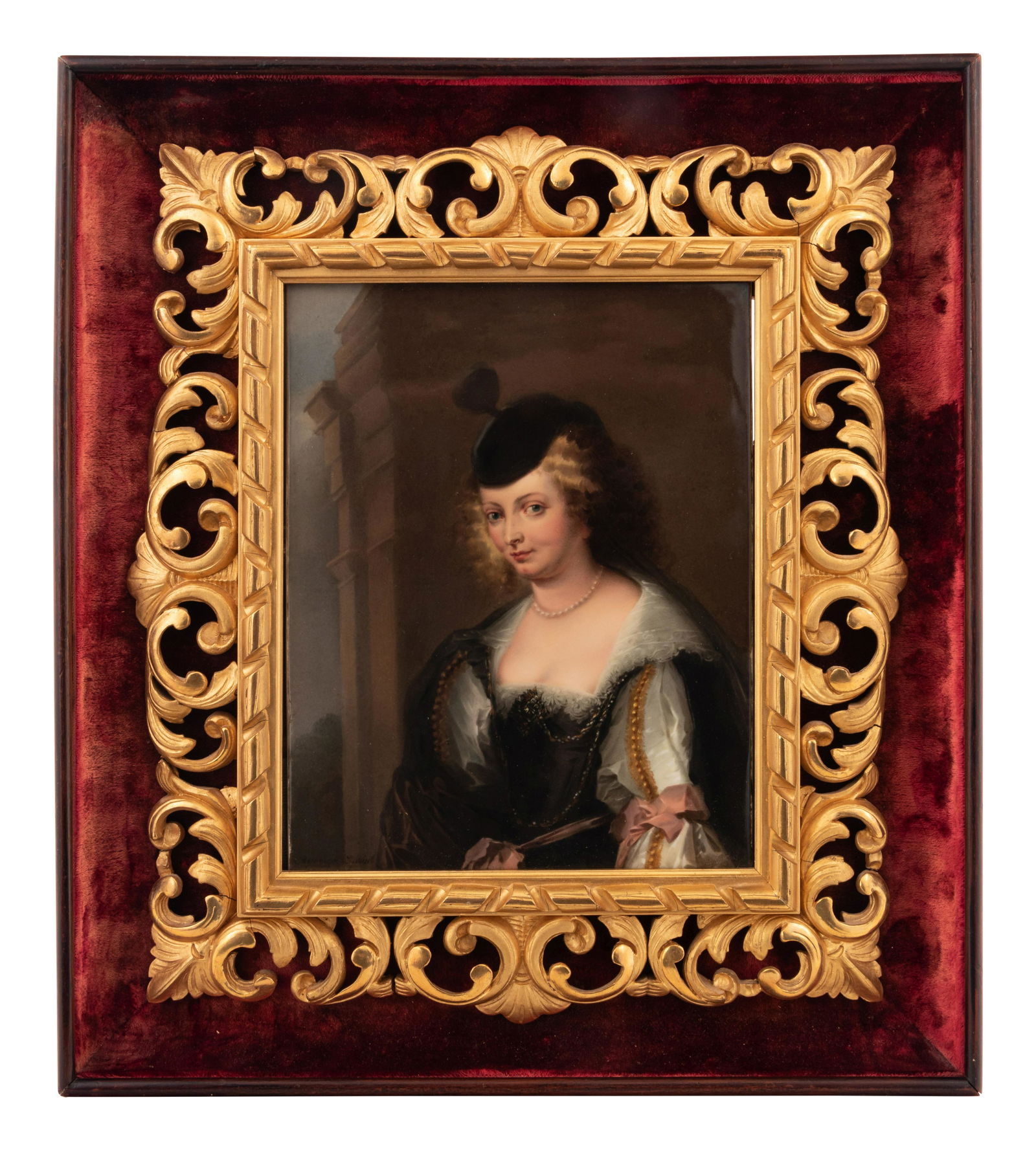 A Berlin (K.P.M.) Porcelain Plaque in a Giltwood Frame (1 of 5)