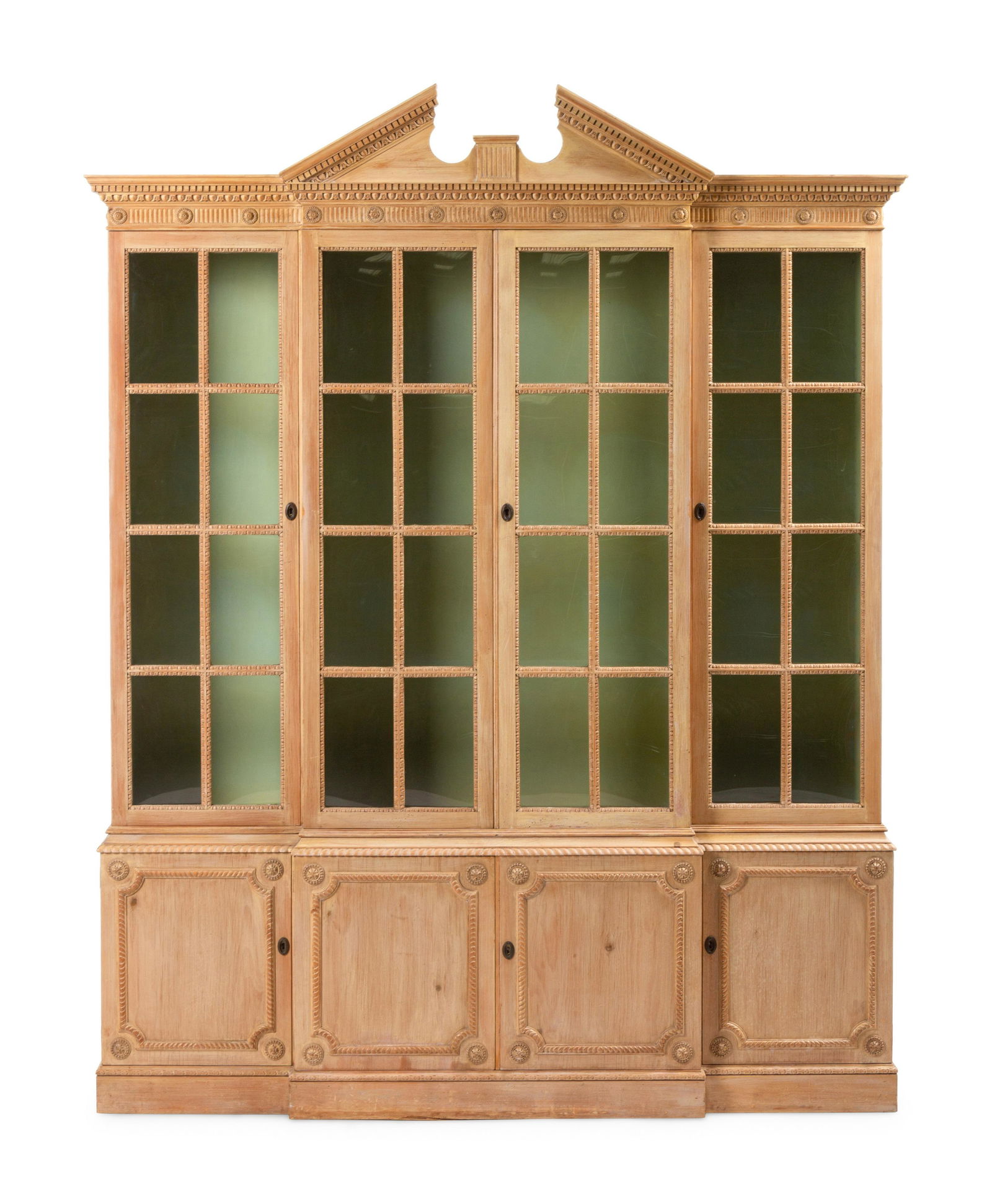 A George III Style Carved Pine Breakfront Bookcase (1 of 5)