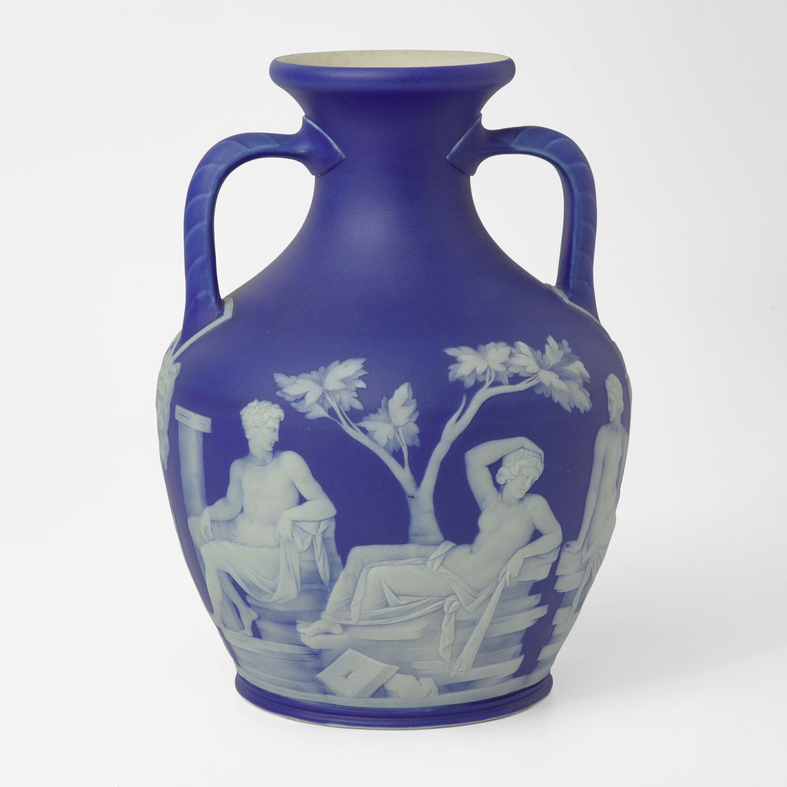A Wedgwood Blue Dip Jasperware Portland Vase UK, late 19th century (1 of 4)