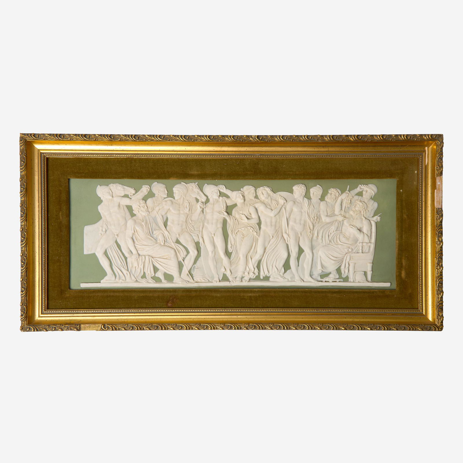 A Wedgwood Green Dip Jasperware "Achilles at Scyros" Plaque UK, late 19th century (1 of 2)