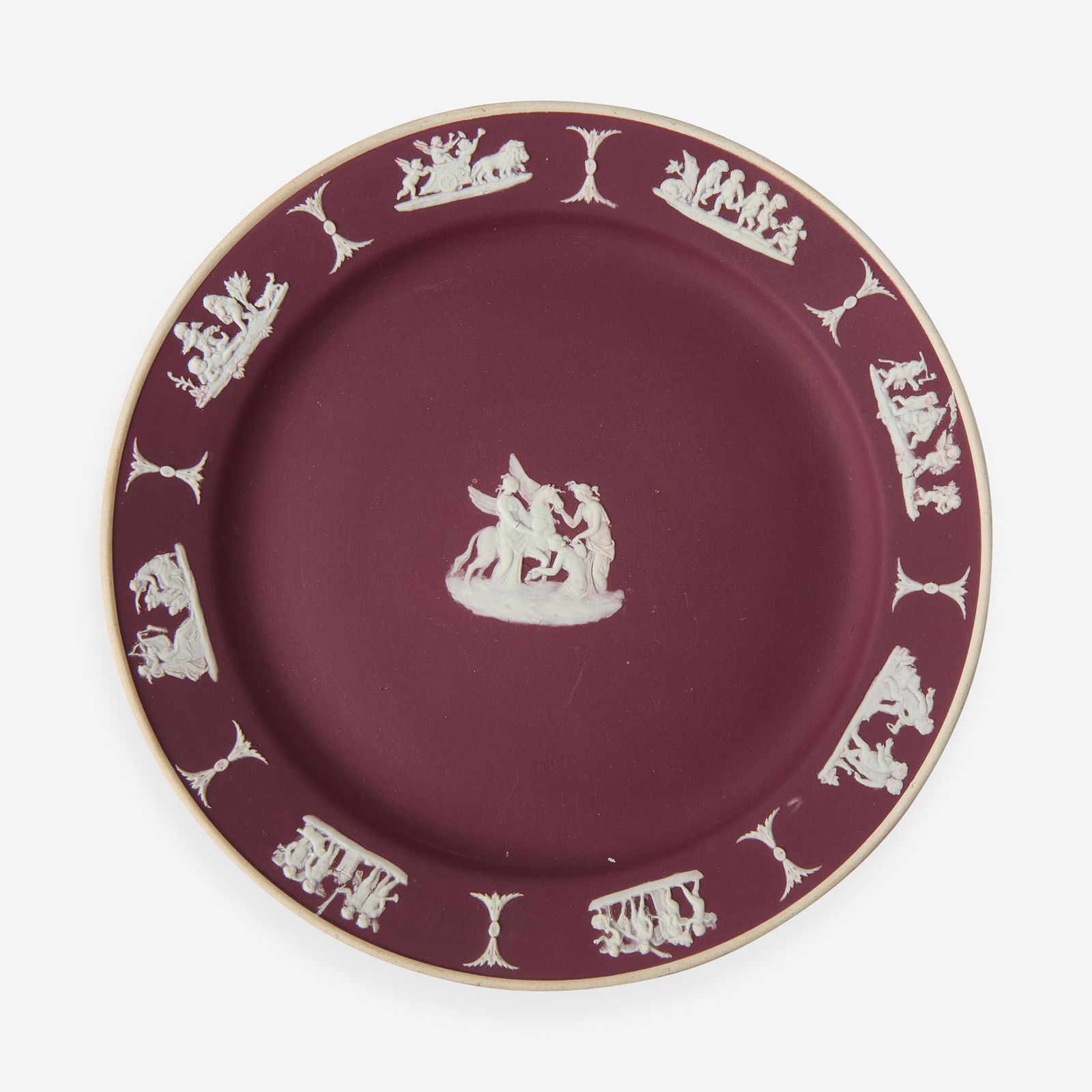 A Wedgwood Crimson Dip Jasperware Ferner and Plate UK, circa 1910 (1 of 3)