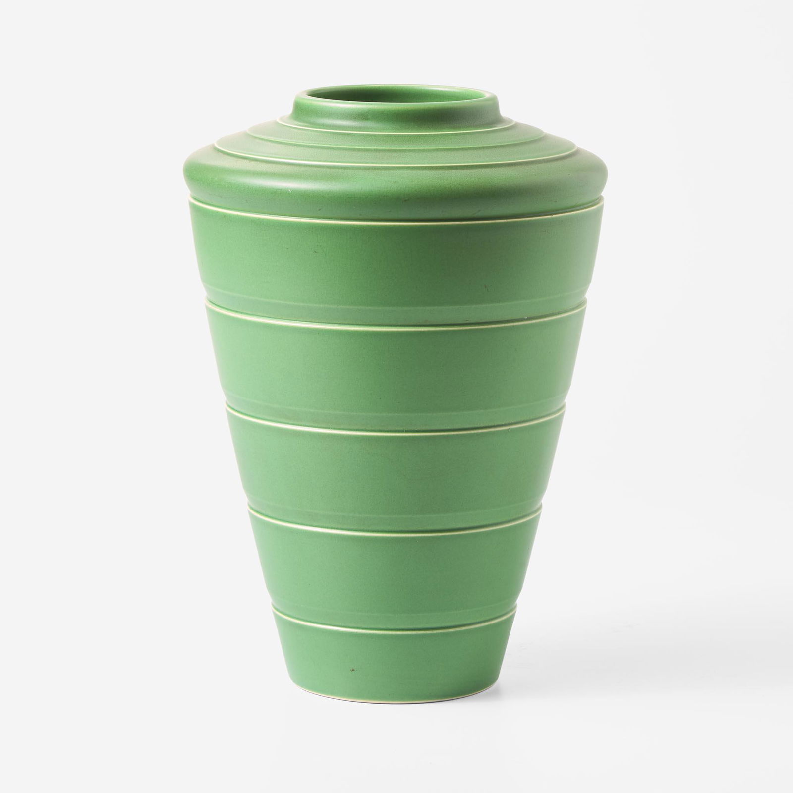 A Wedgwood Keith Murray (1892-1981) Designed Matt Green Vase UK, 1930s (1 of 3)