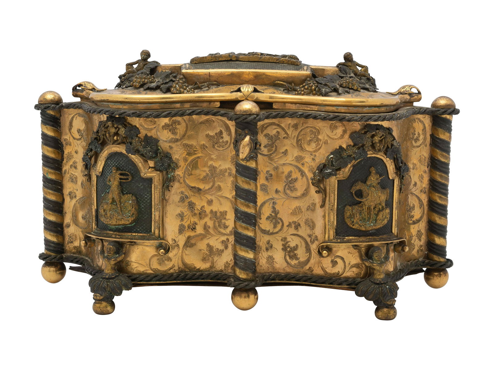 A French Brass Serpentine Jewelry Case (1 of 5)