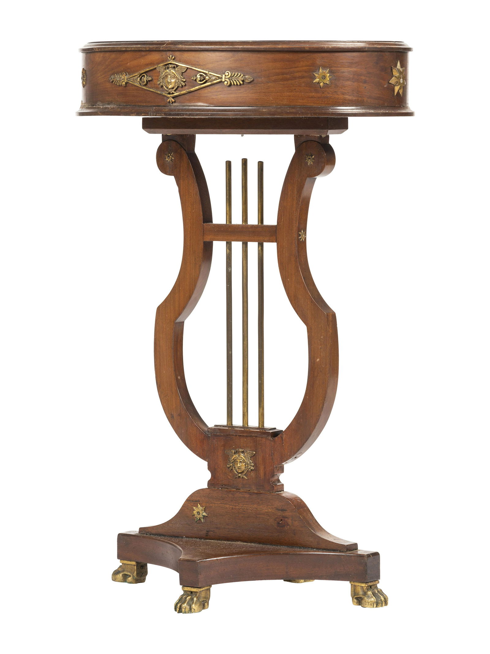 An Empire-Style Mahogany Lyre-Base Plant Stand (1 of 5)