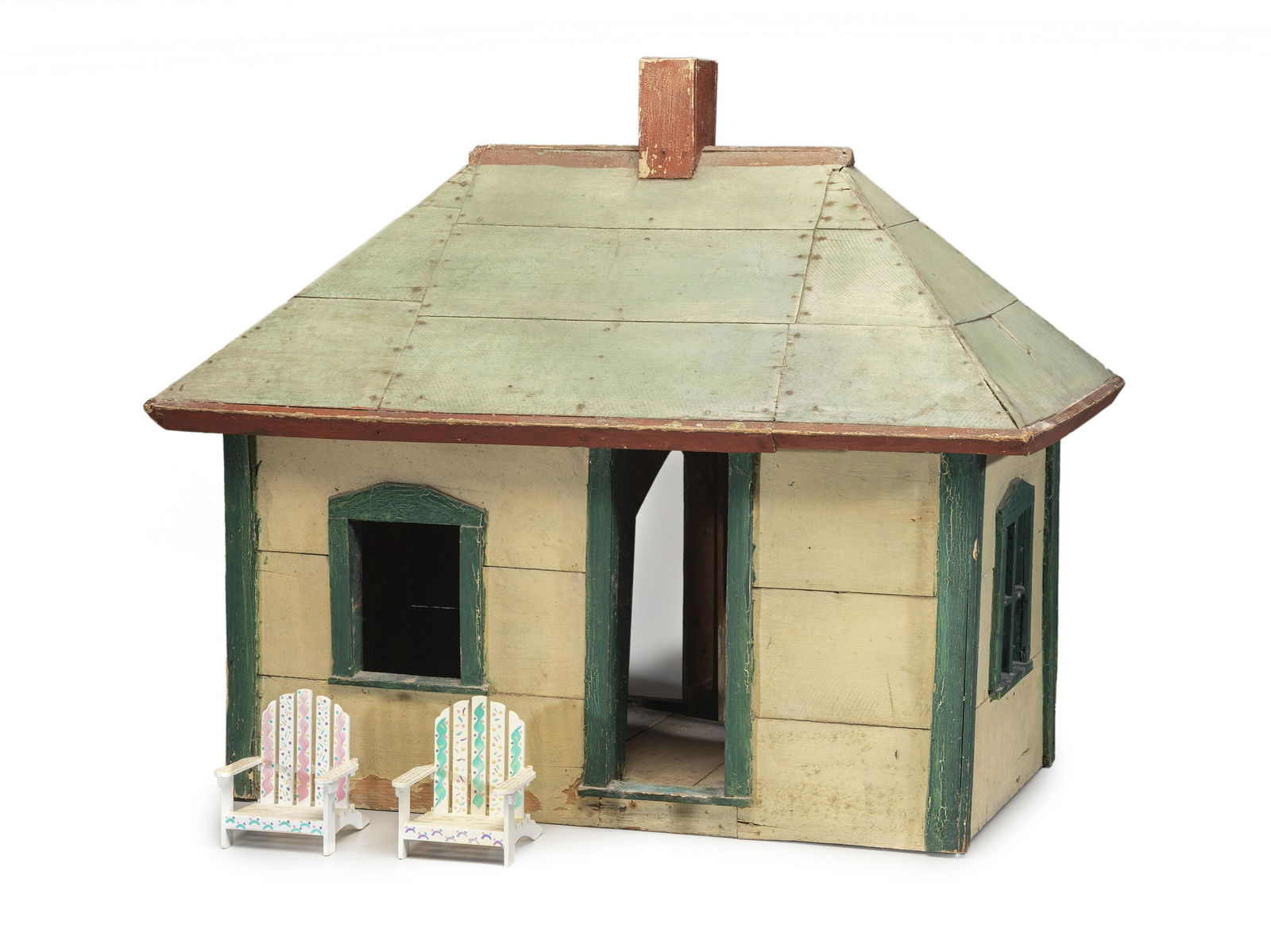 A Folk Art Painted Cheese Box House (1 of 4)