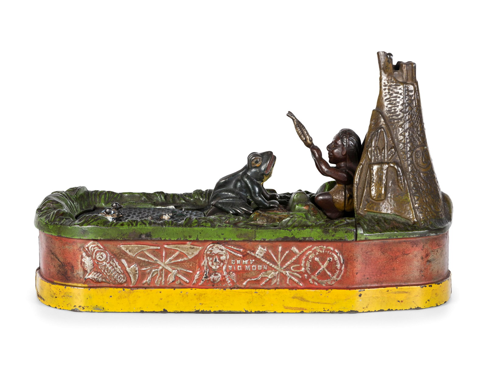 A 'Chief Big Moon' Cast Iron Mechanical Bank (1 of 5)