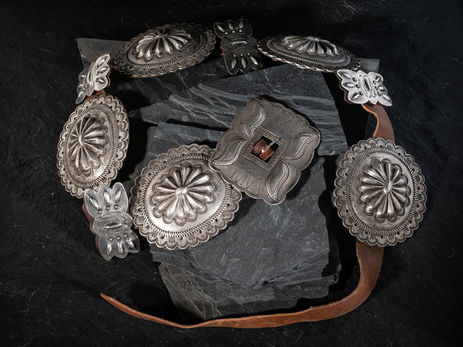 Navajo Silver Second Phase Concha Belt (1 of 1)