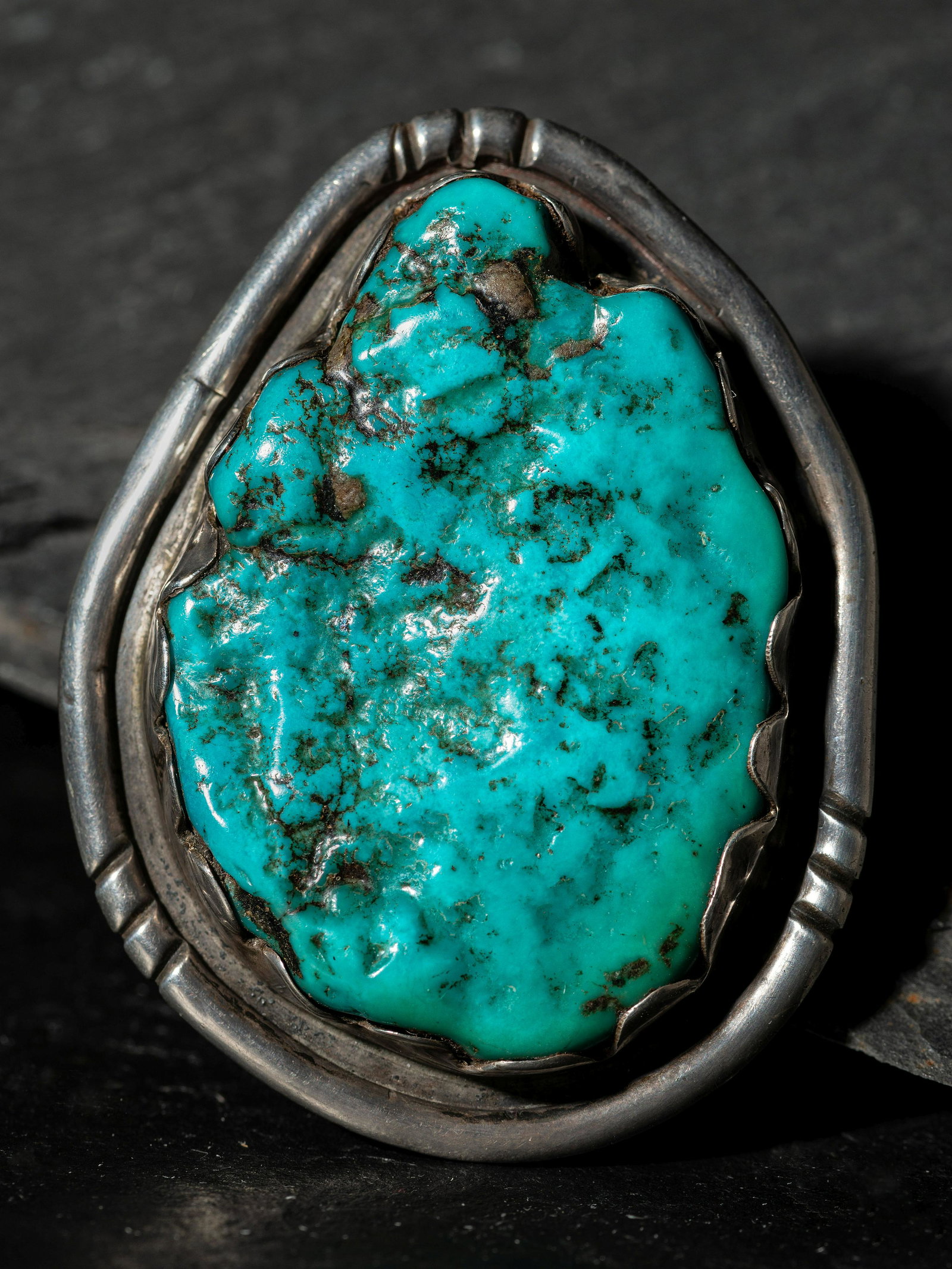 Frank Patania, Sr. (American, 1899-1964) Southwestern-style Sterling Silver and Turquoise Nugget (1 of 2)