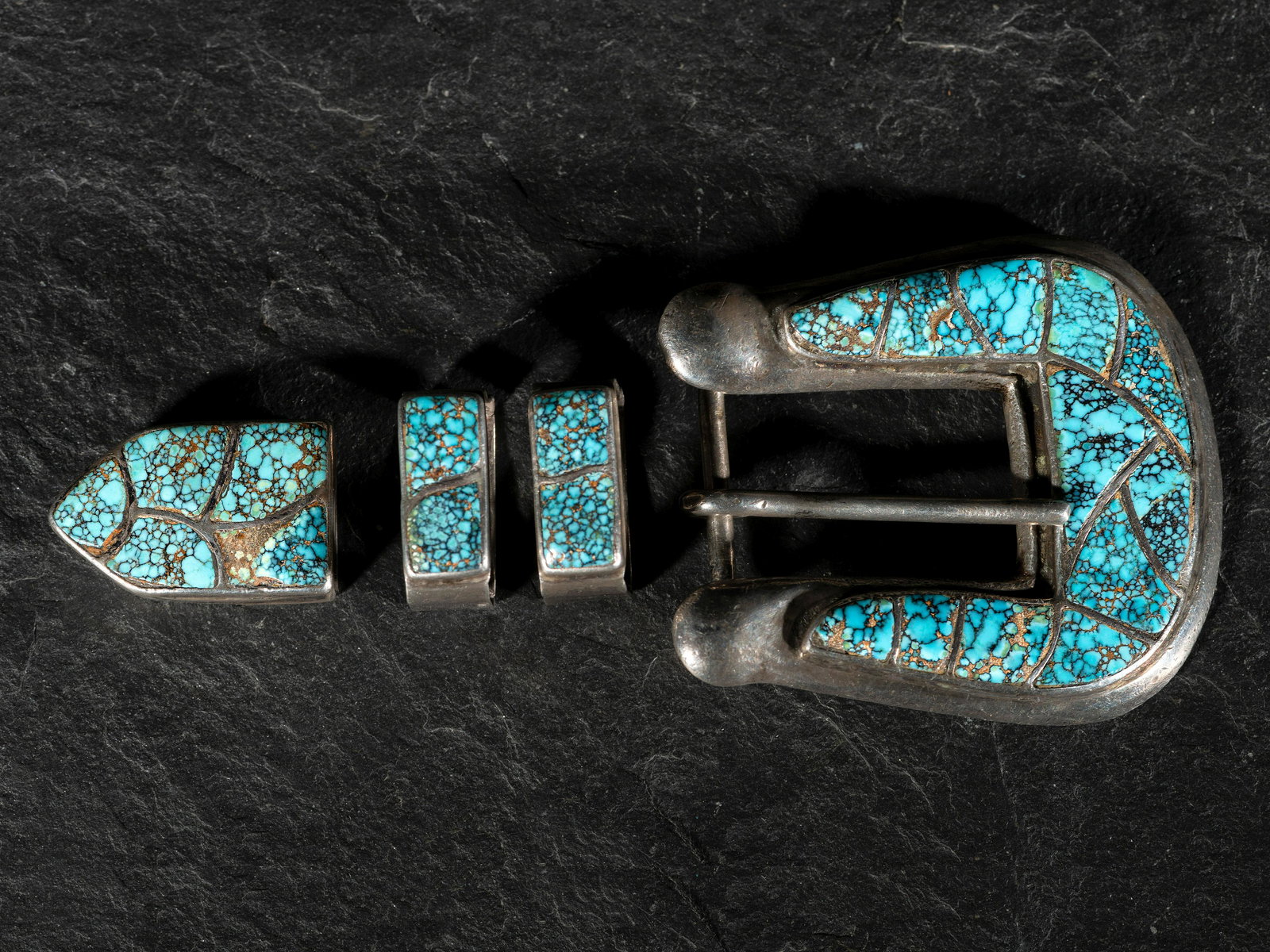 Zuni Silver and #8 Turquoise Ranger Set (1 of 2)