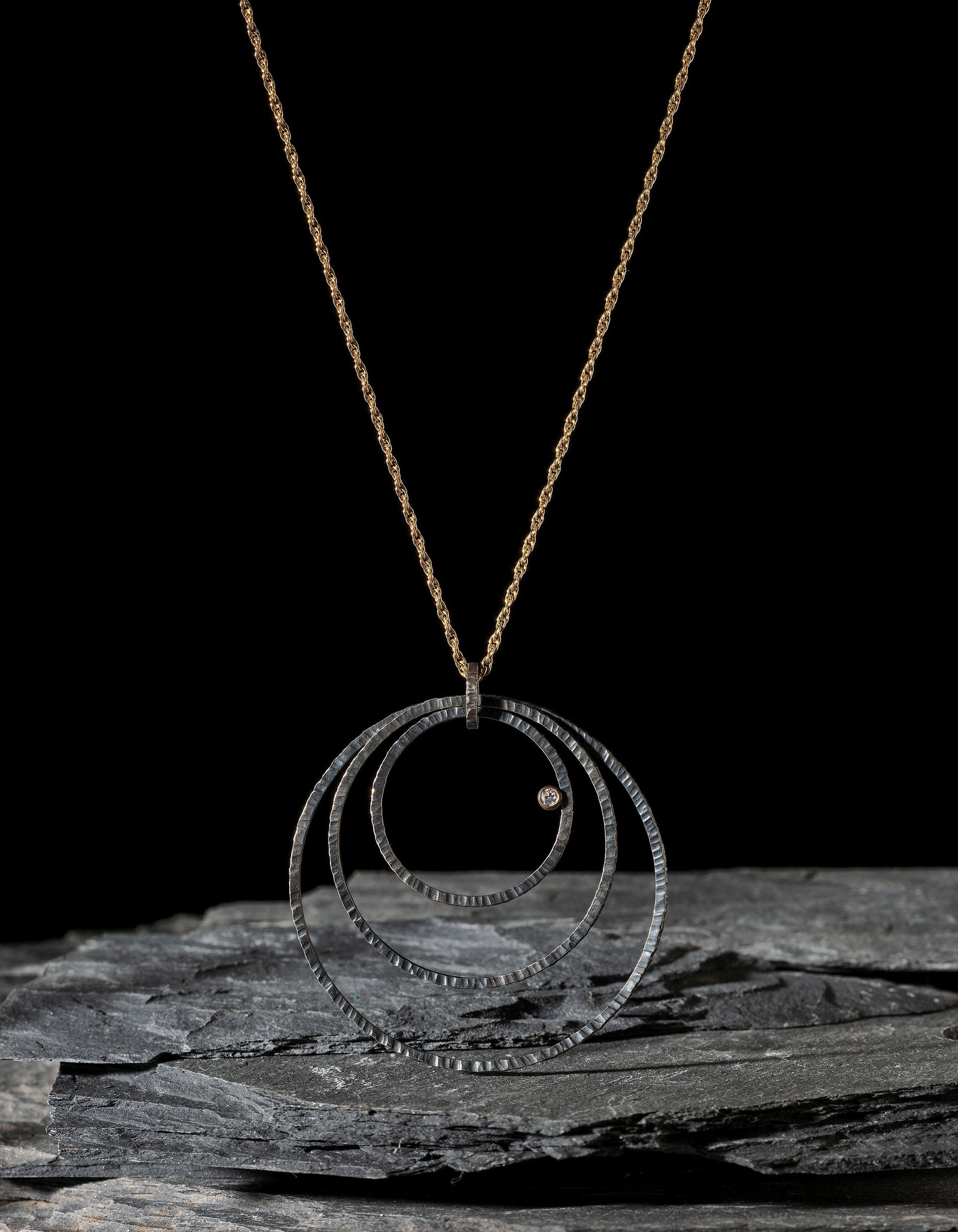 Maria Samora (Taos, 20th/21st century) 18K Gold, Silver, and Diamond Necklace (1 of 2)