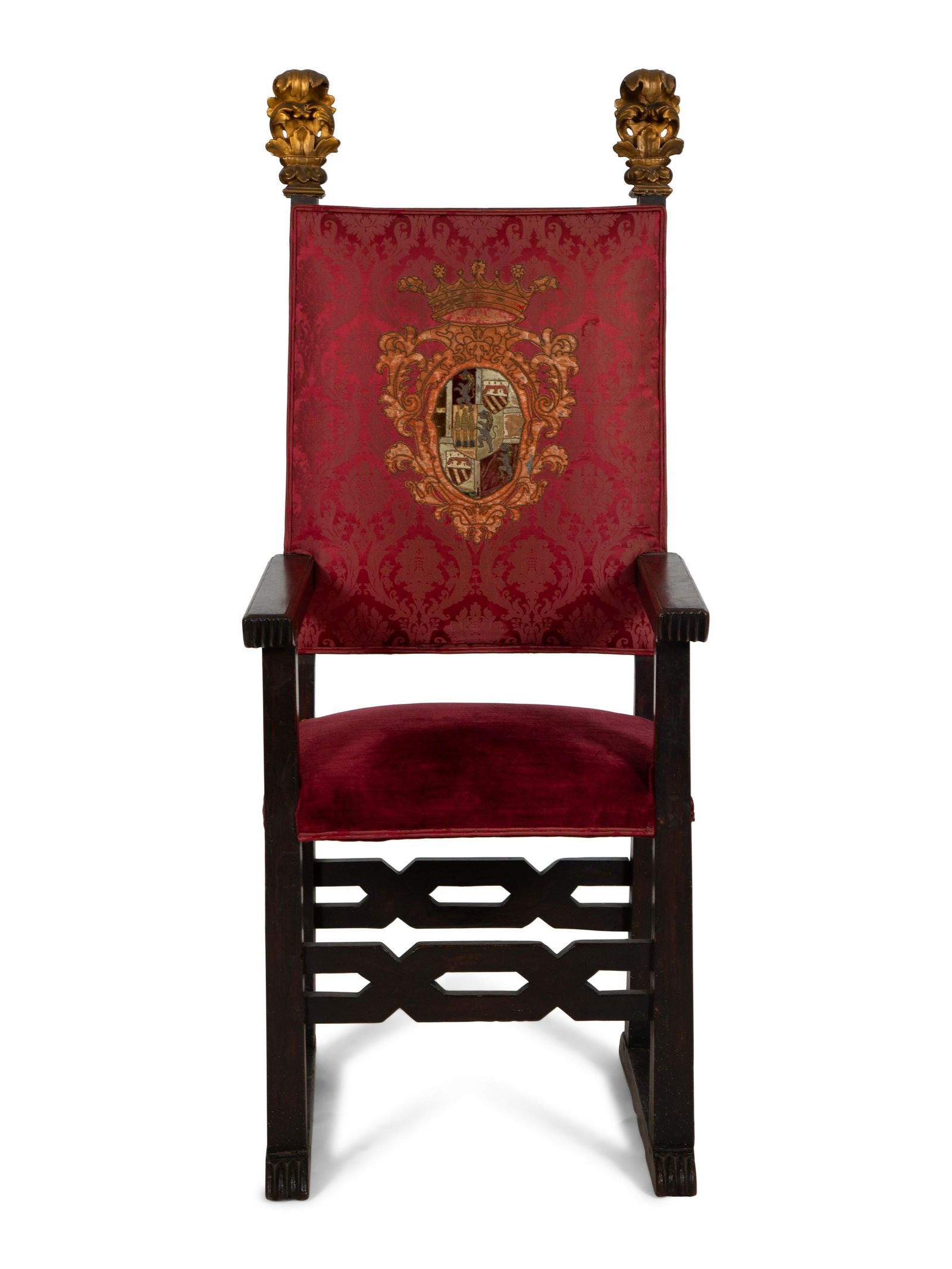 An Italian Baroque Style High Back Arm Chair (1 of 3)