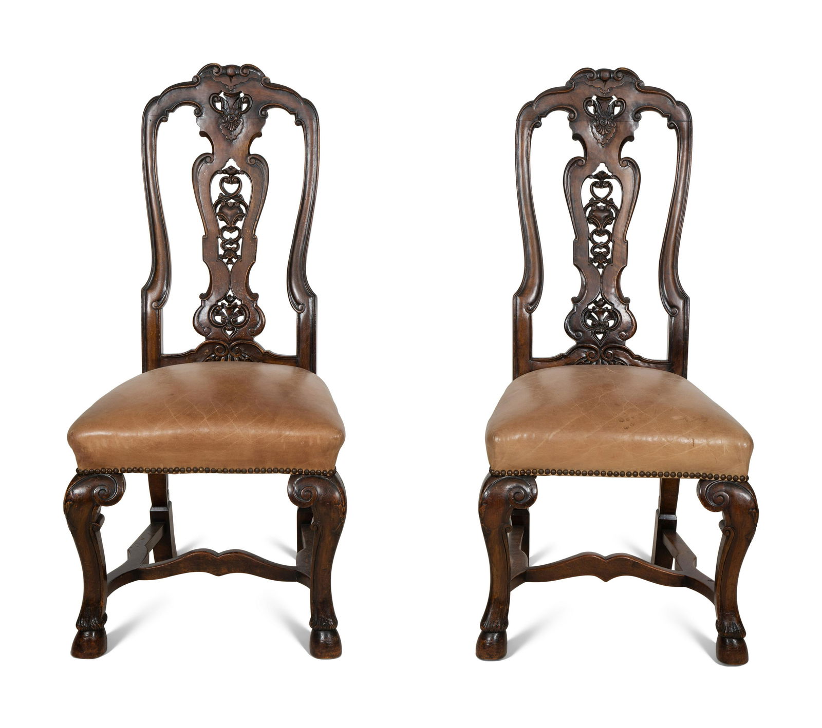 A Set of Six Continental Walnut Dining Chairs (1 of 8)