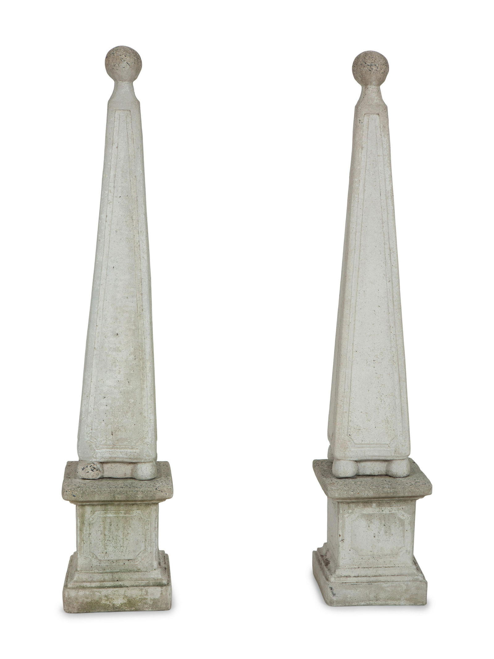 A Pair of Cast Stone Obelisks on Bases (1 of 4)