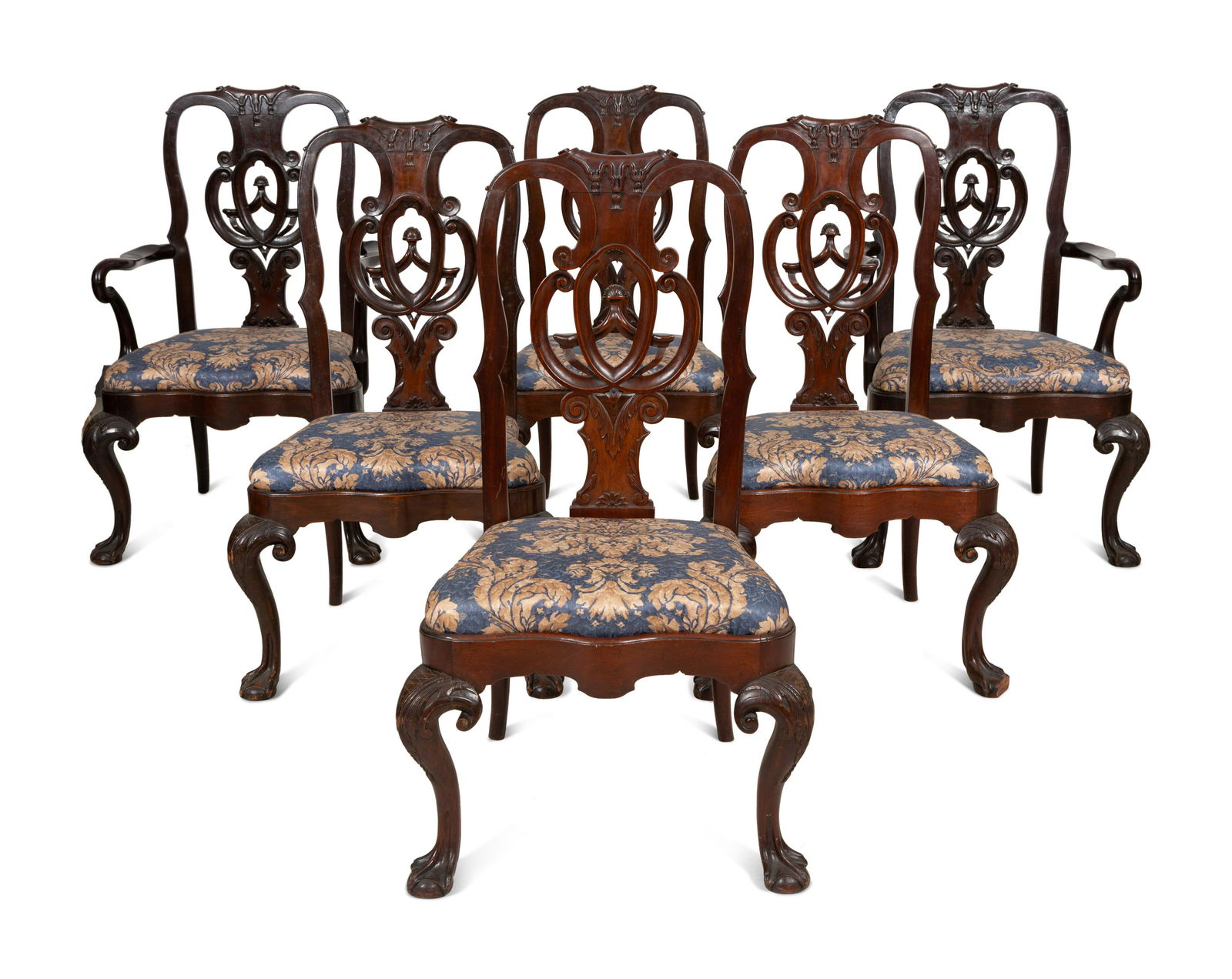 A Set of Twelve Continental Walnut Dining Chairs (1 of 8)