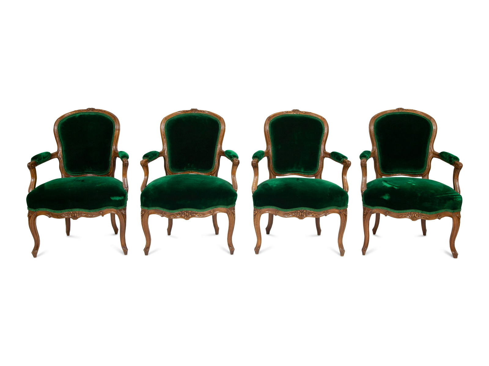 Four Louis XV Style Walnut Fauteuils (1 of 6)