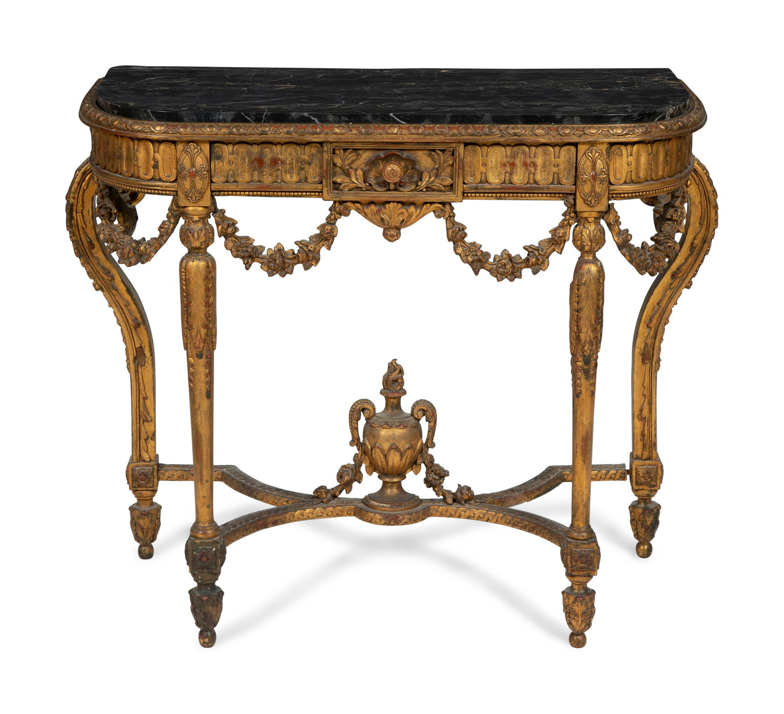 A Louis XVI Style Marble Top Giltwood Console Table (1 of 5)