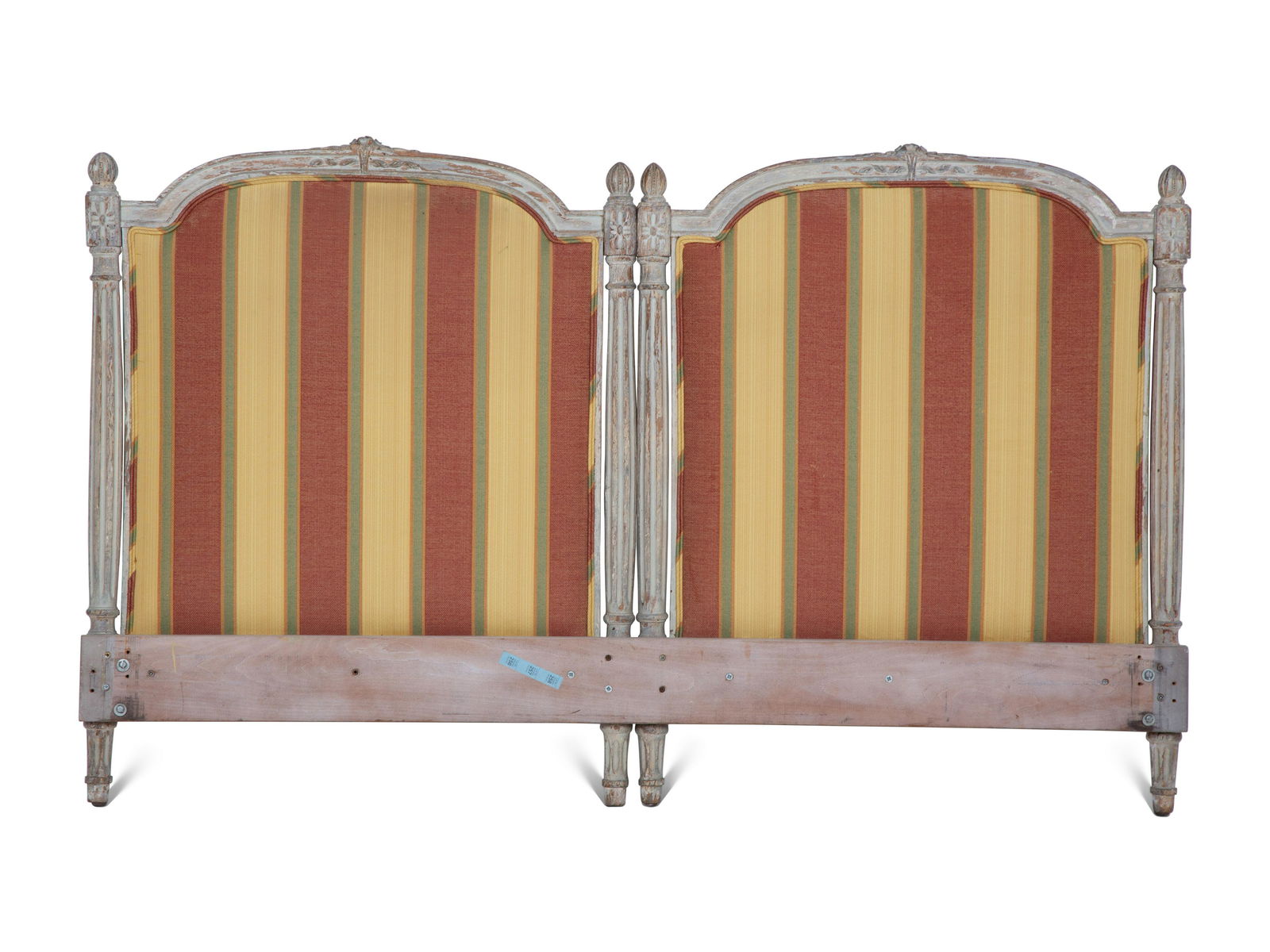 A Louis XVI Style Grey Painted and Upholstered Headboard (1 of 4)