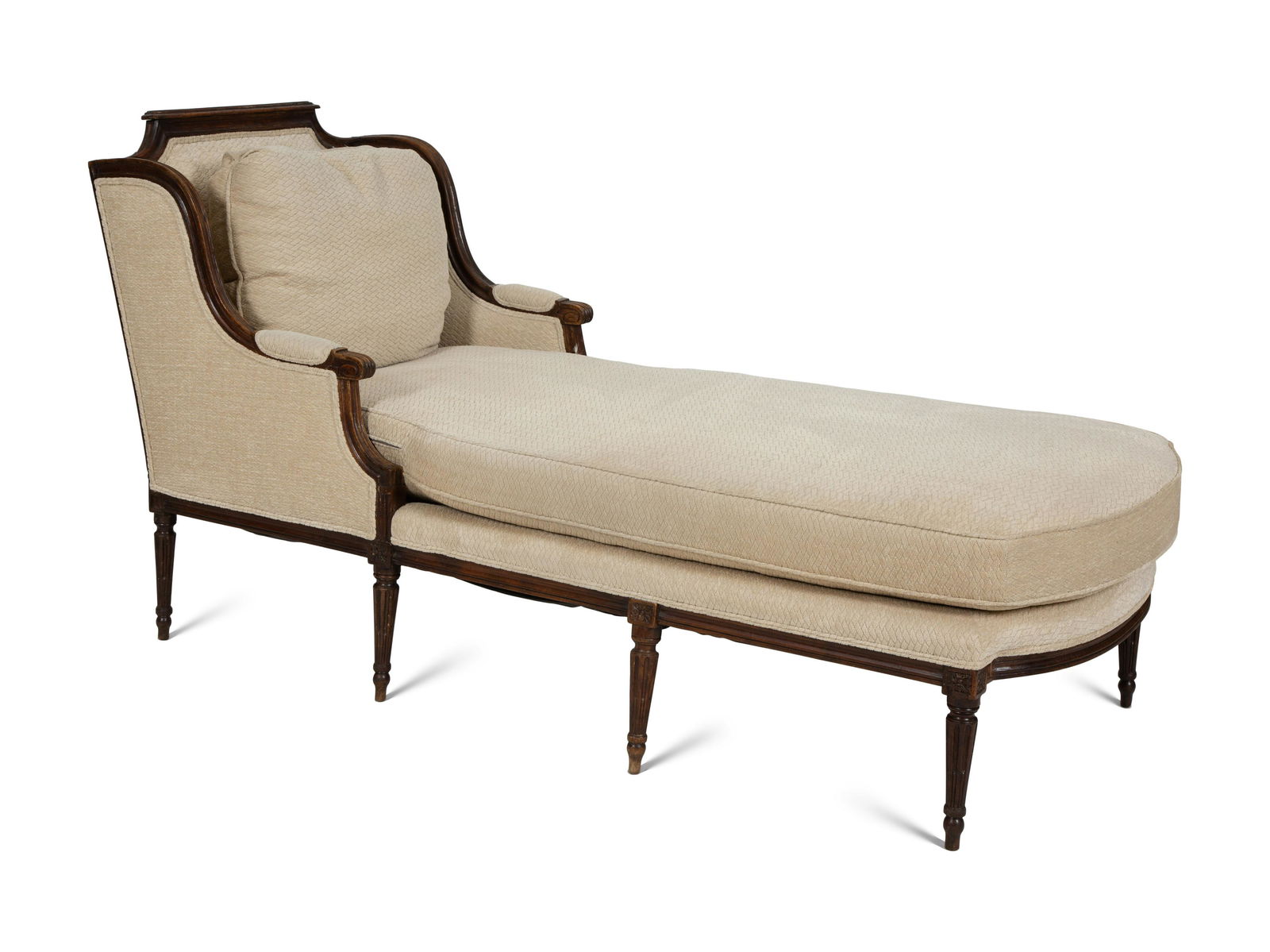 A Louis XVI Carved Walnut Chaise Longue (1 of 4)