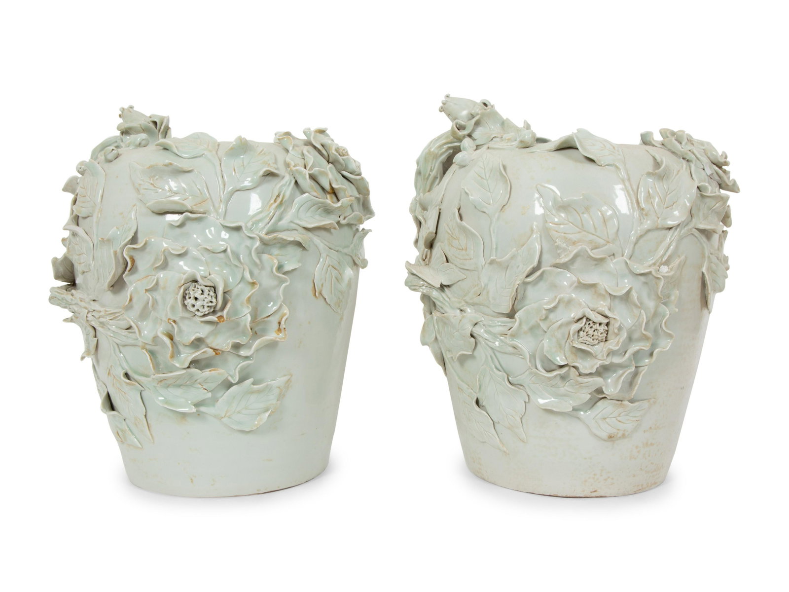 A Pair of I Borbone de Capodimonte Porcelain Vases: A Pair of I Borbone de Capodimonte Porcelain Vases 19th Century Height 15 x diameter 12 inches. This lot is located in Palm Beach.