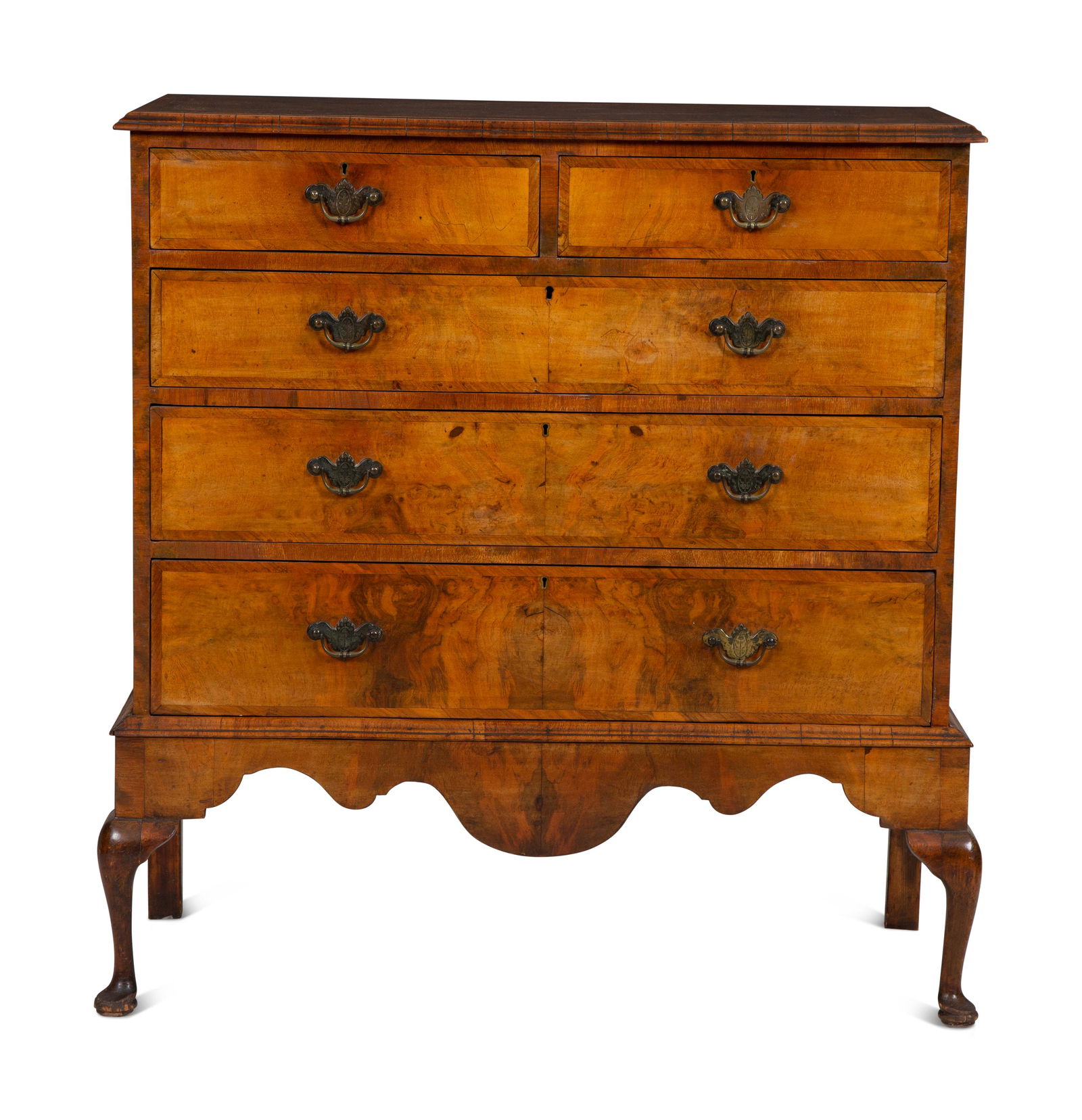 A George III Burlwood Chest of Drawers on Stand (1 of 4)