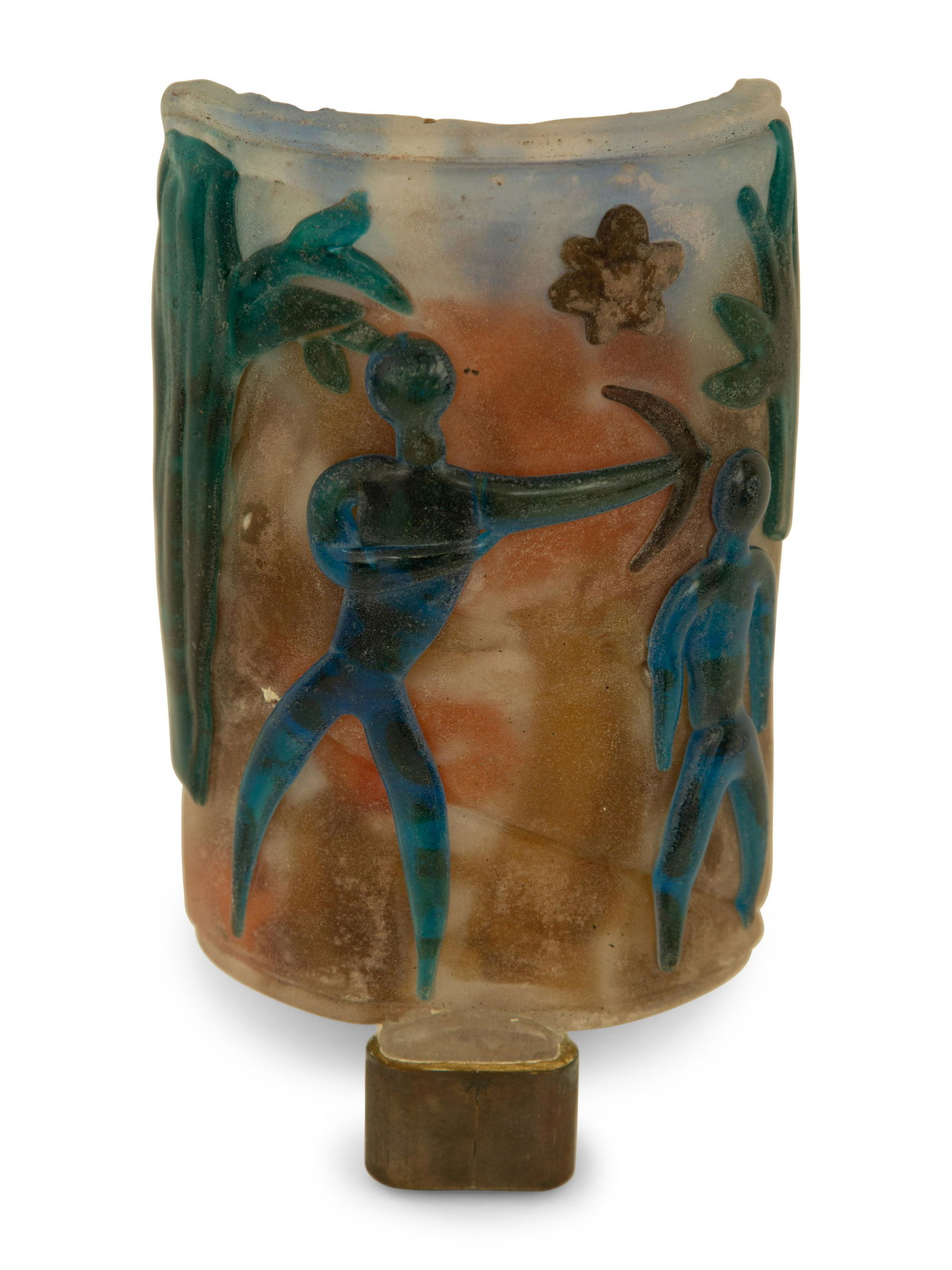 A Pair of Venetian Scavo Glass Wall Sconces with Bronze Mounts (1 of 4)