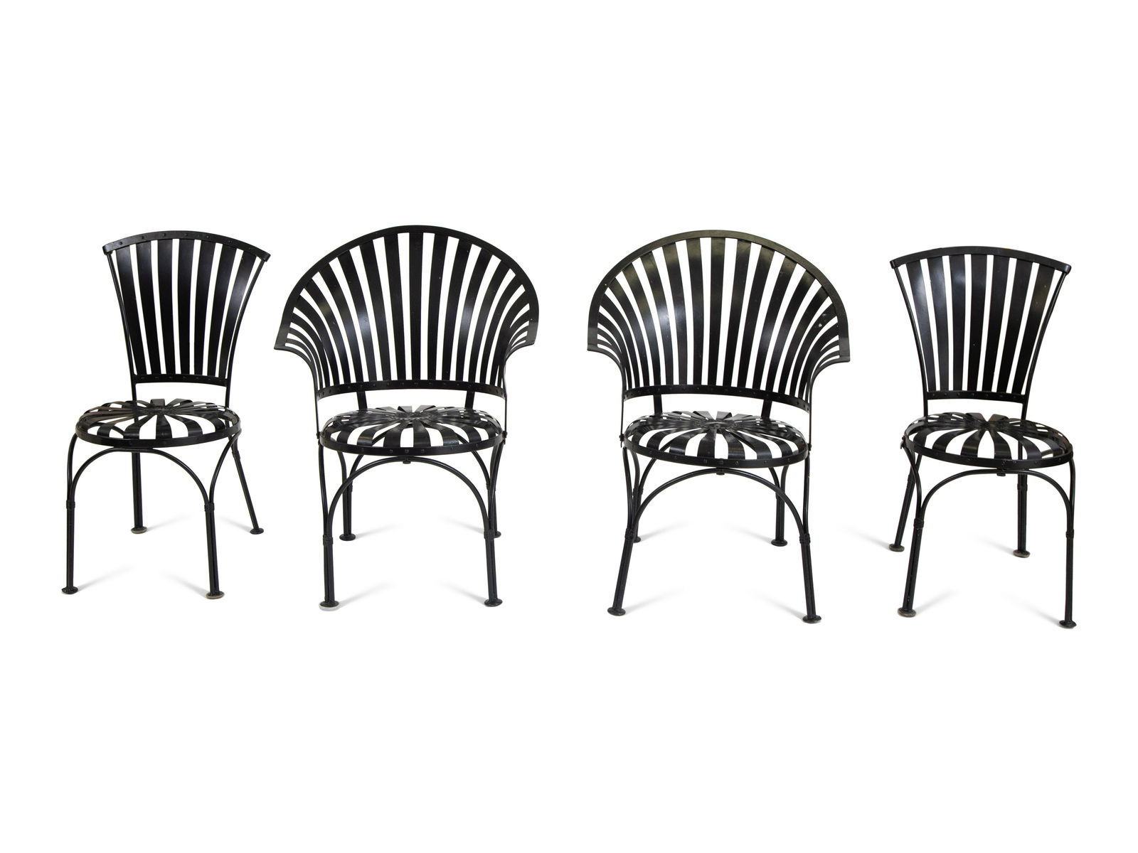 A Spring Steel Garden Table and Eight Chairs by Francois Carre (1 of 9)