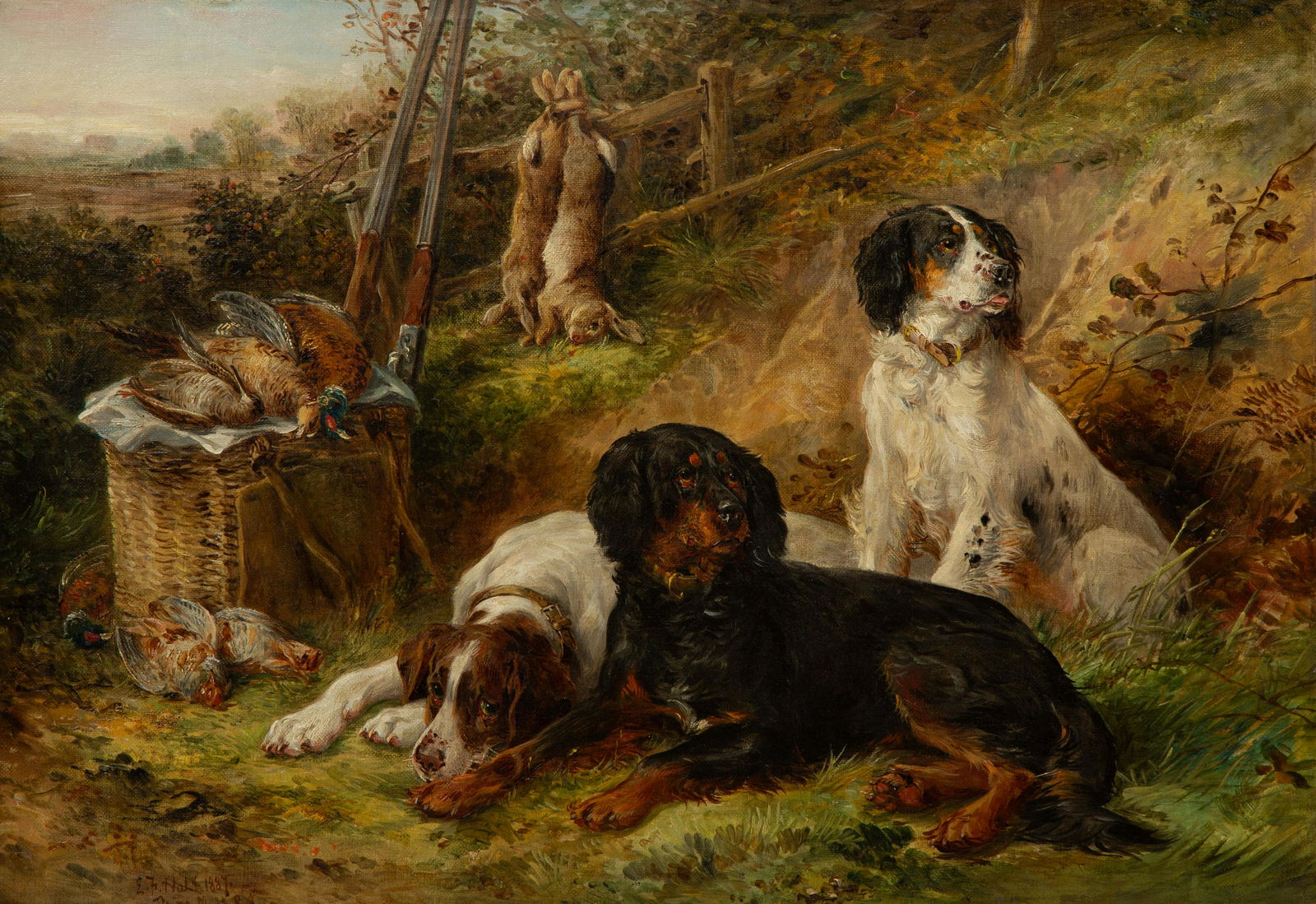 Edwin Frederick Holt (British, 1830-1912) Awaiting their Master, 1887 (1 of 5)