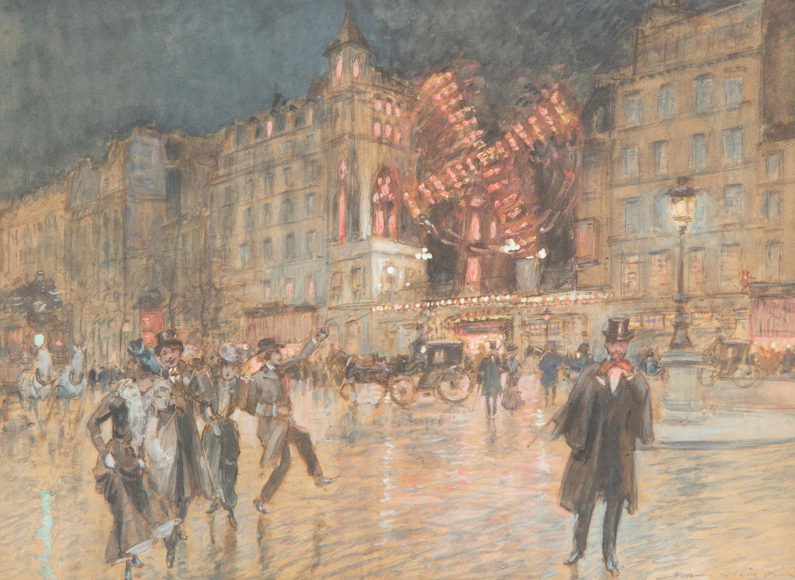 Georges Stein (French, 1870-1930) Montmartre: Georges Stein (French, 1870-1930) Montmartre watercolor and gouache on paper signed and inscribed Georges Stein Paris (lower right) Sight: 10 3/4 x 14 3/4 inches.