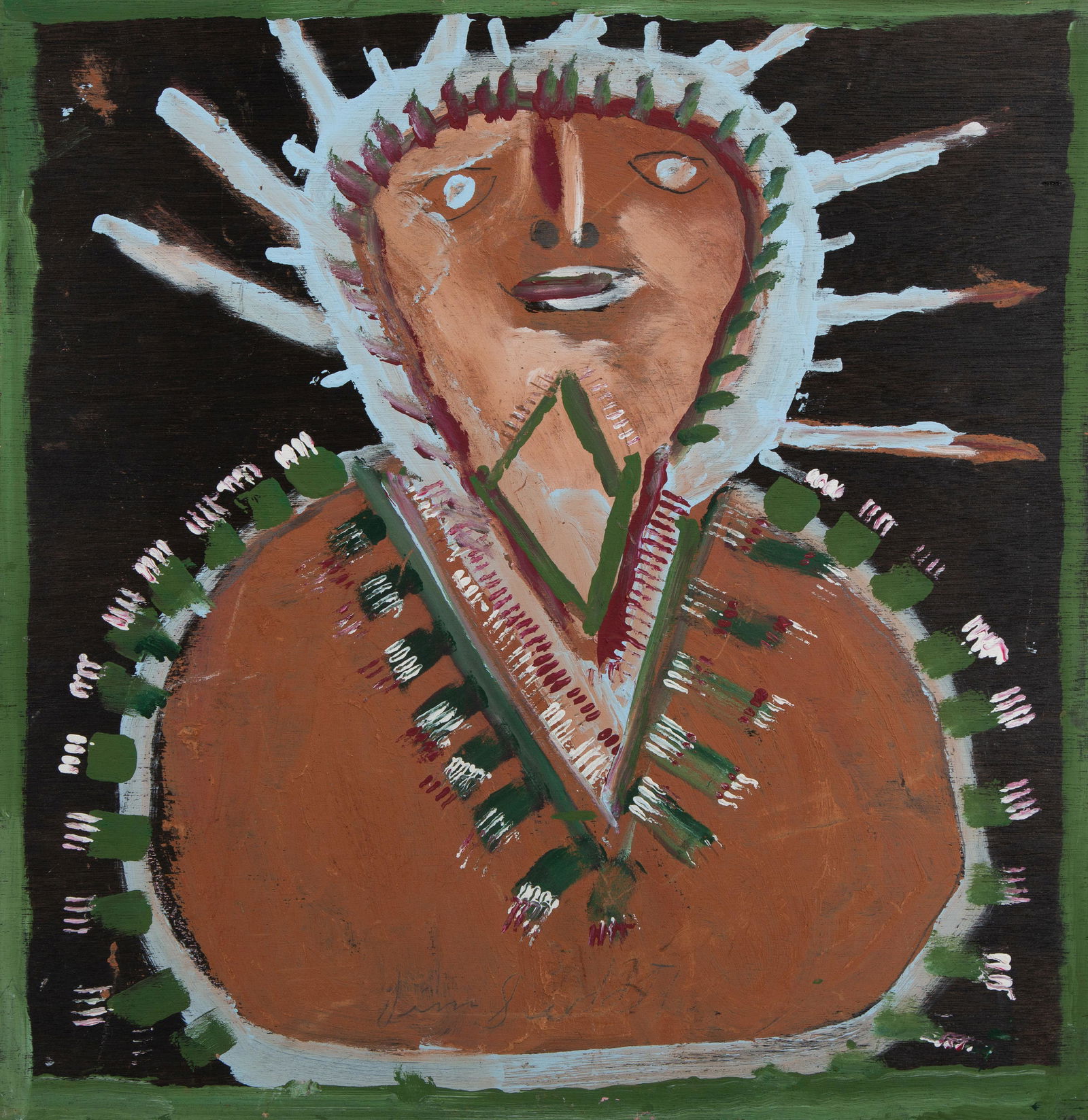 Jimmy Lee Sudduth (American, 1910-2007) Portrait of a Woman (1 of 5)