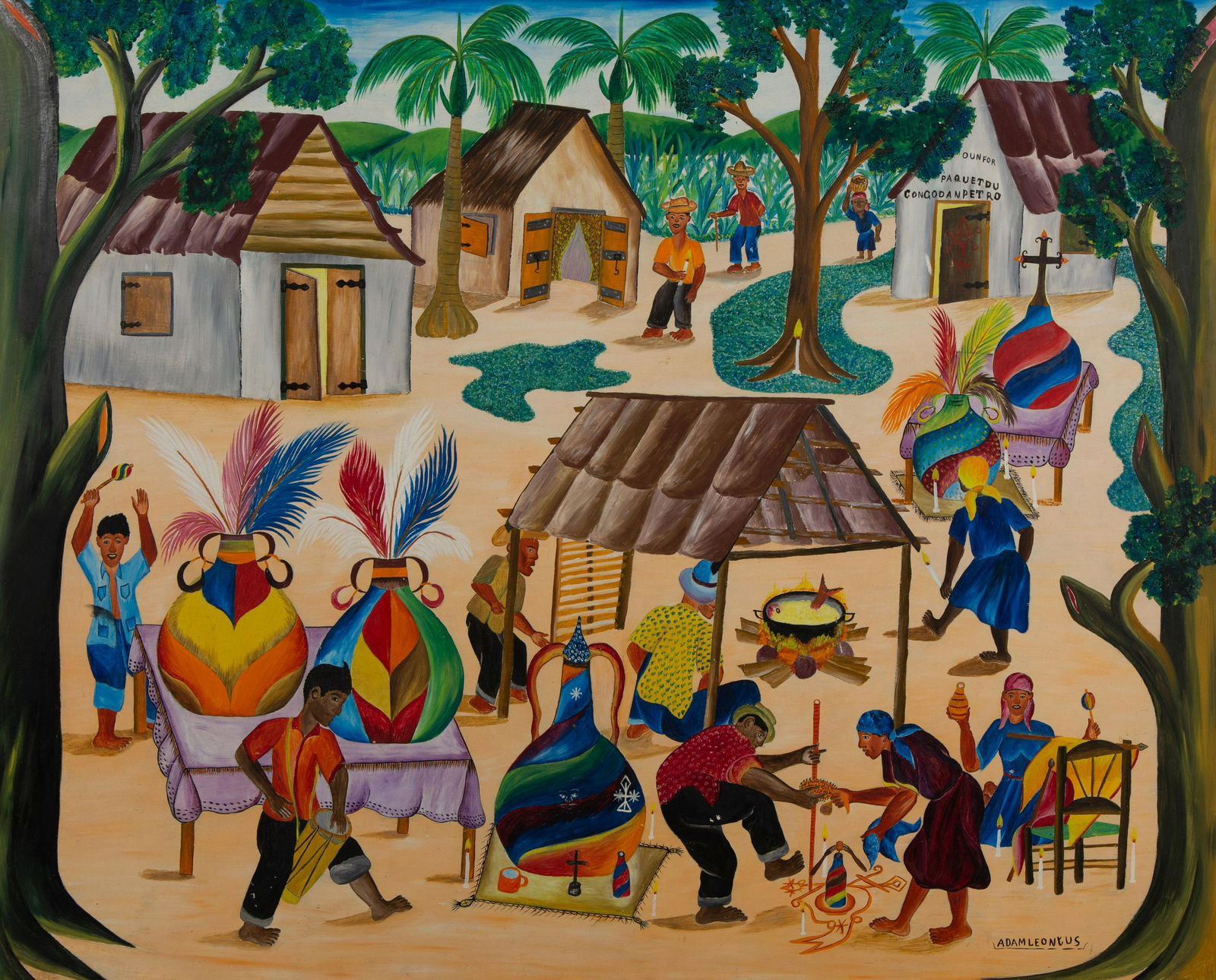 Adam Leontus (Haitian, 1928-1986) Village (1 of 5)