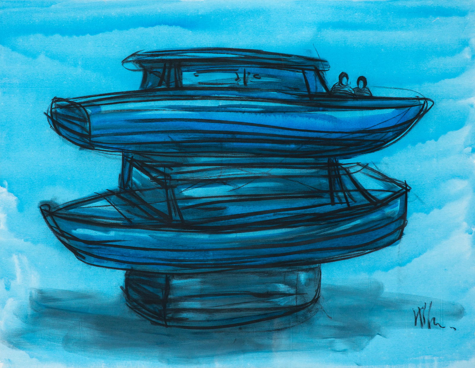 KCHO (Cuban, b. 1970) Two Boats (1 of 5)