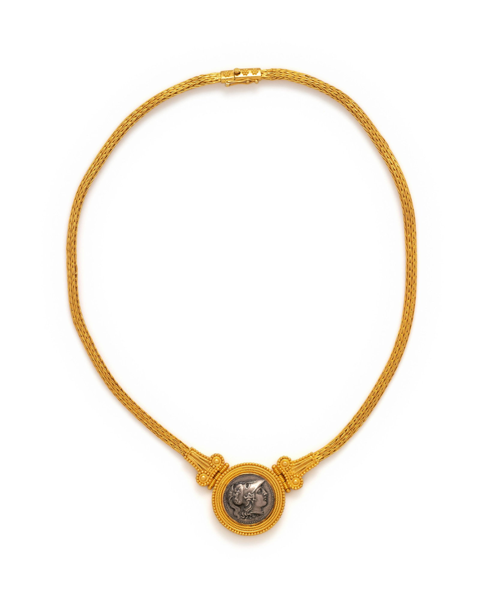 HIGH KARAT YELLOW GOLD AND ROMAN STYLE COIN NECKLACE (1 of 2)