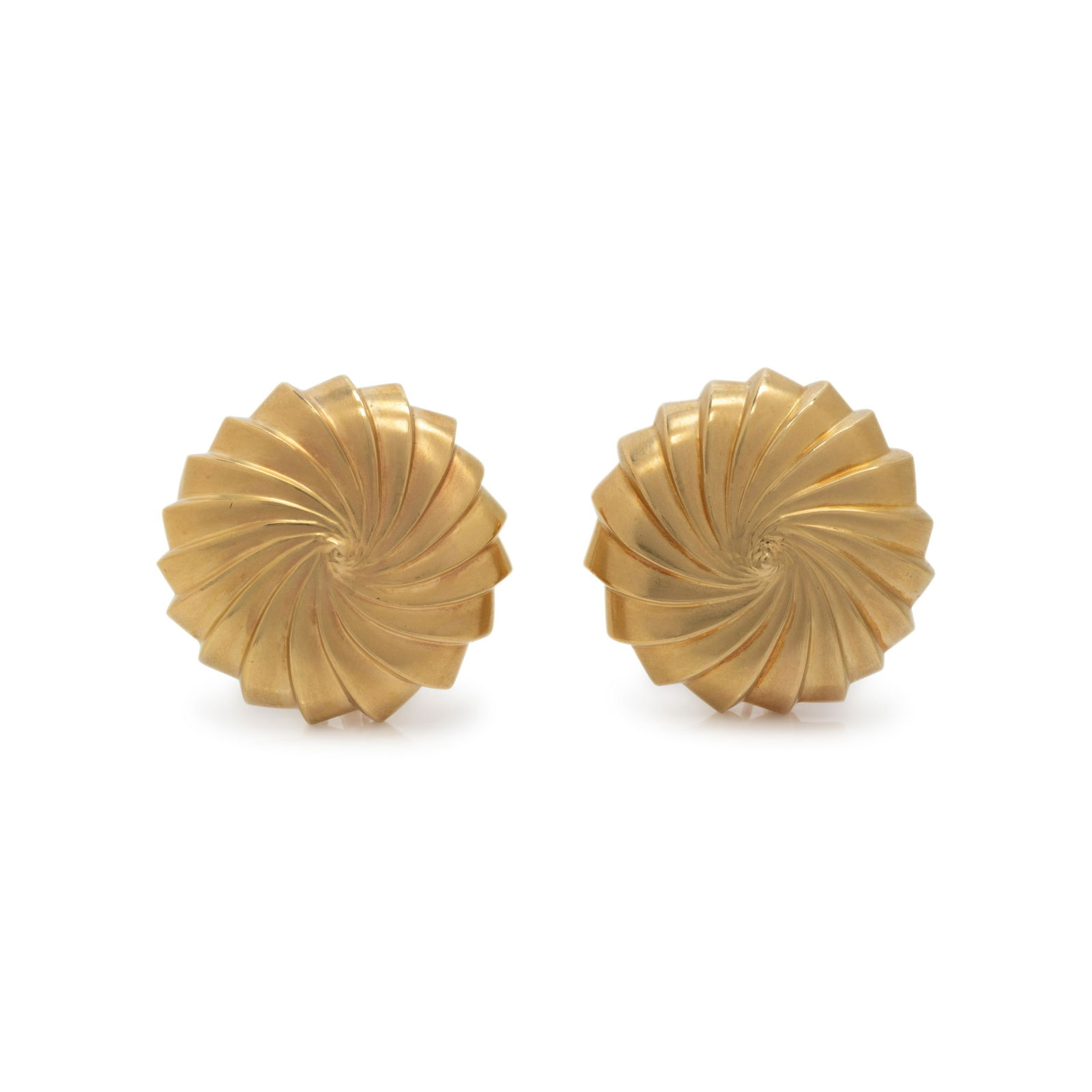 ANGELA CUMMINGS, YELLOW GOLD EARCLIPS (1 of 2)