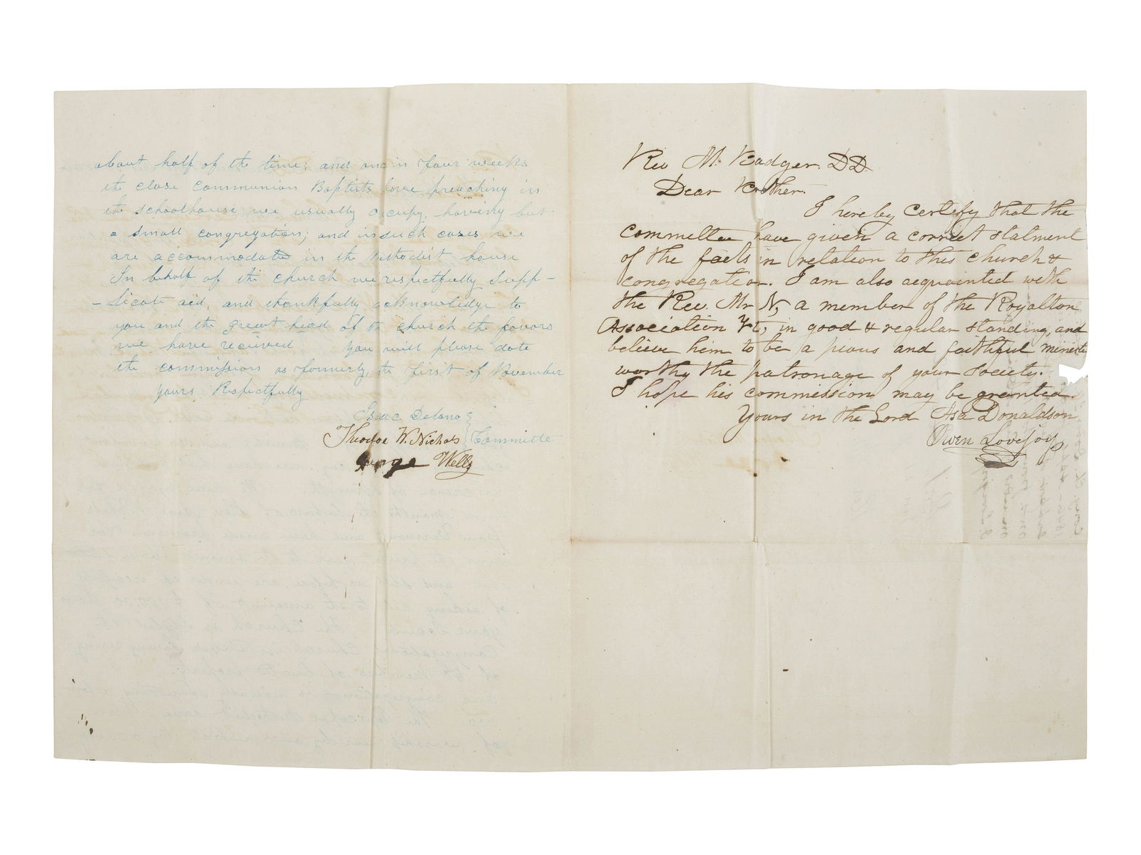 [SLAVERY & ABOLITION]. A group of two letters signed by prominent abolitionists, including one by (1 of 5)