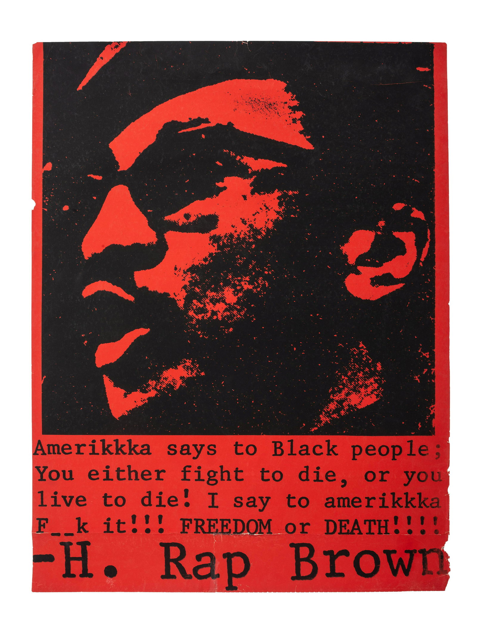 [CIVIL RIGHTS]. H. Rap Brown. Amerikkka says to Black people: "You either fight to die, or you live (1 of 2)