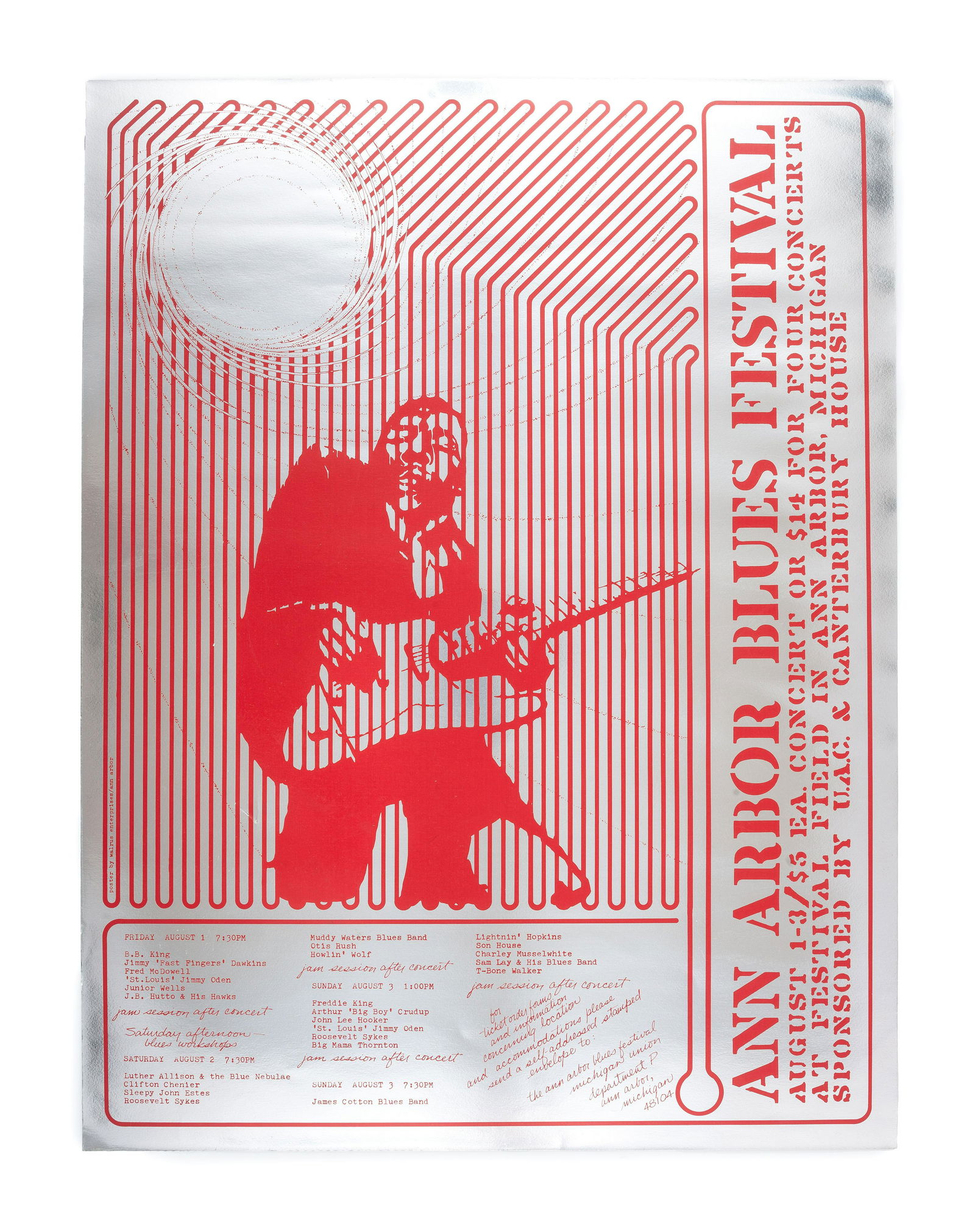 [MUSIC]. Ann Arbor Blues Festival / August 1-3. Poster promoting performances by B.B. King and Muddy (1 of 1)