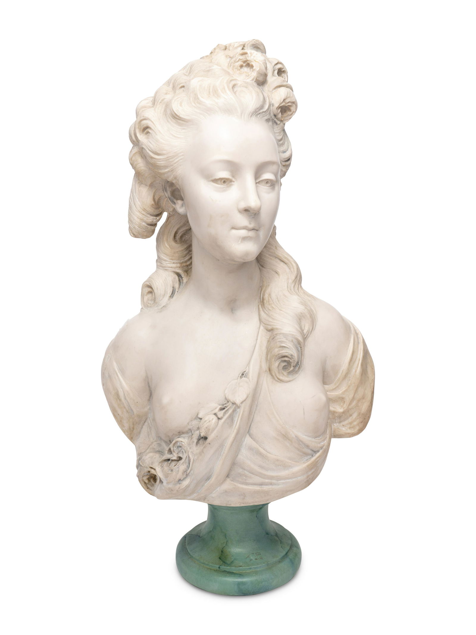 A Painted Composition Bust of a Young Woman After Jean-Jacques Cafffieri (1 of 5)
