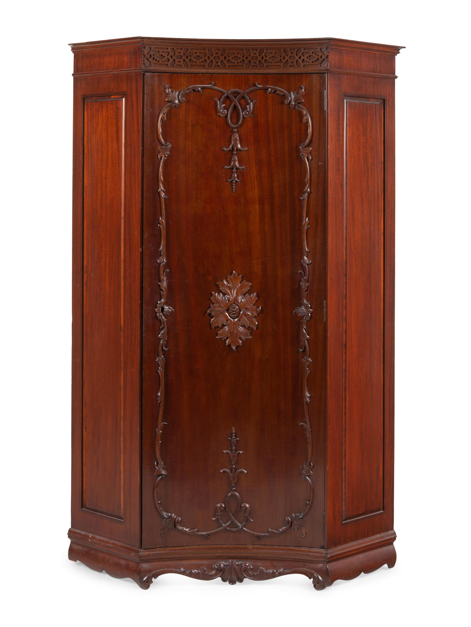 A George III Style Mahogany Corner Cabinet in the Chippendale Taste (1 of 4)