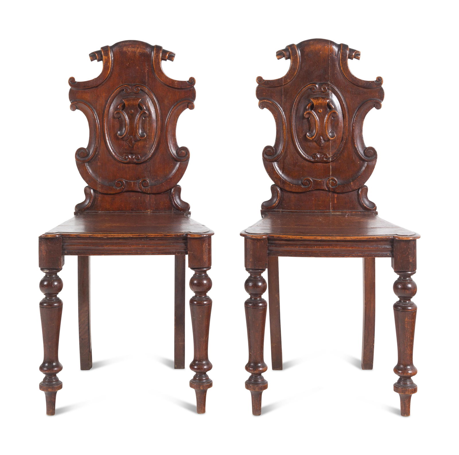 A Pair of Regency Style Oak Hall Chairs (1 of 4)