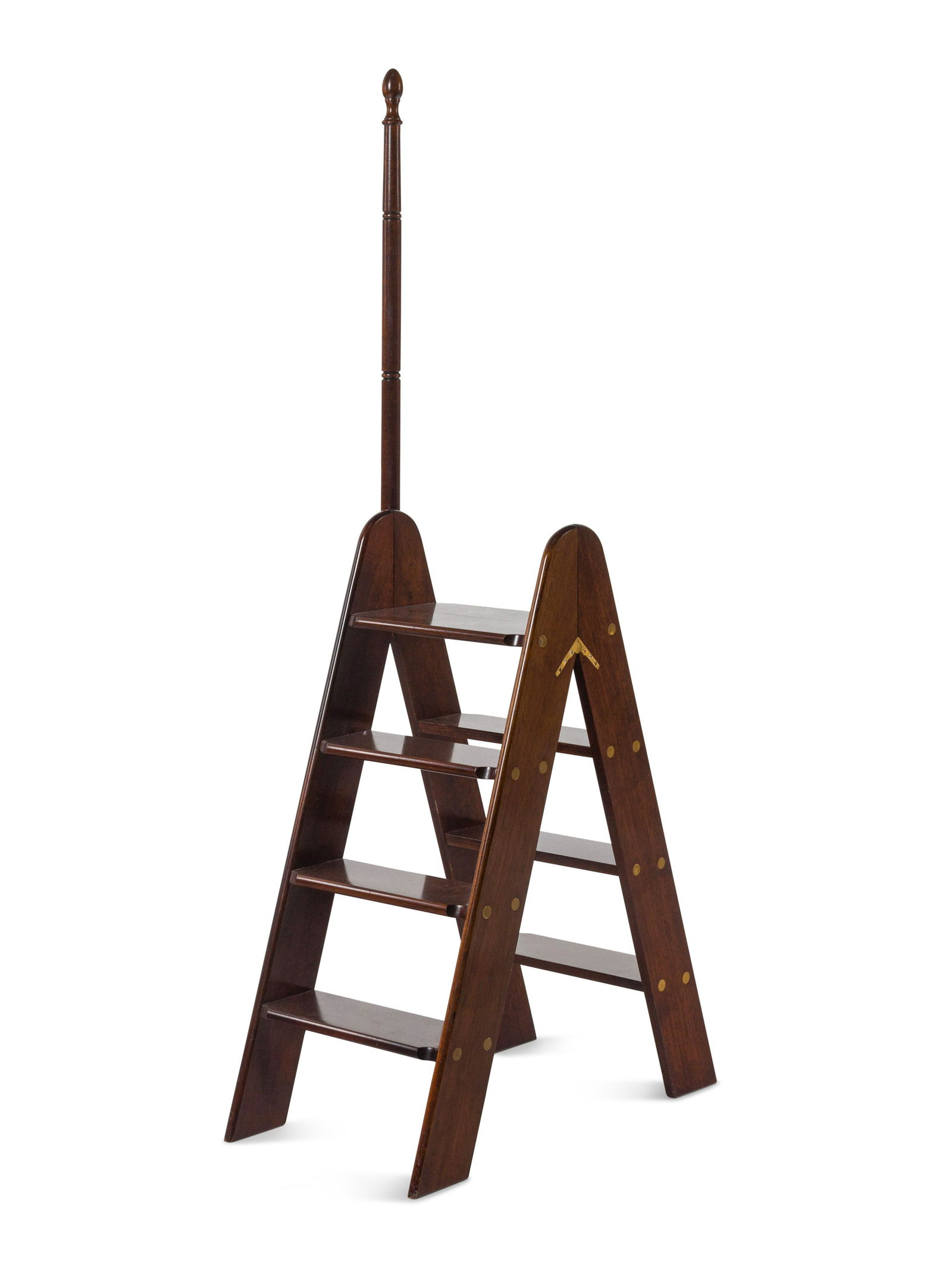 A Set of English Mahogany and Brass Folding Library Steps (1 of 3)